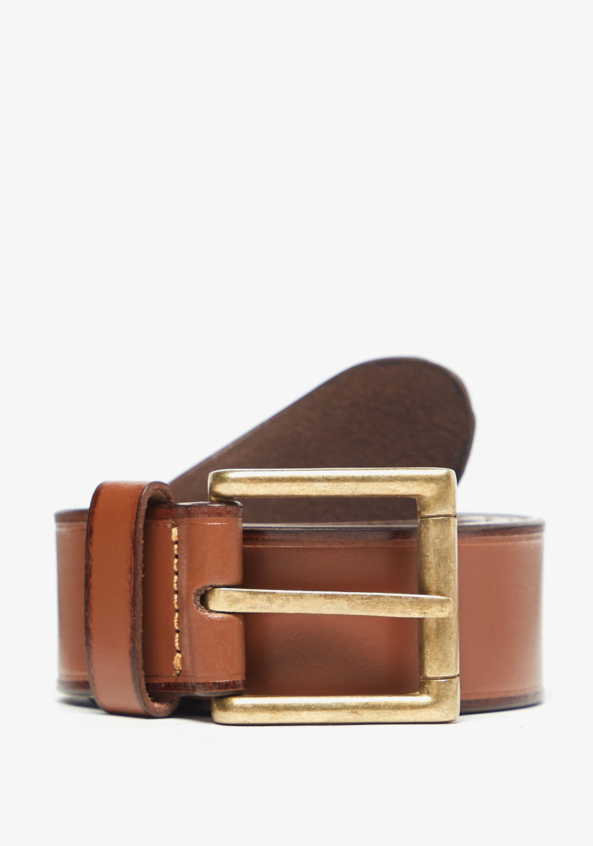 Solid Belt with Pin Buckle Closure-Men%27s Belts-image-2