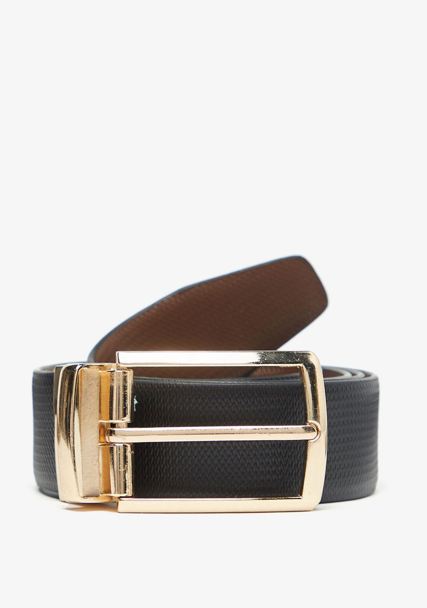 Solid Belt with Pin Buckle Closure-Men%27s Belts-image-2