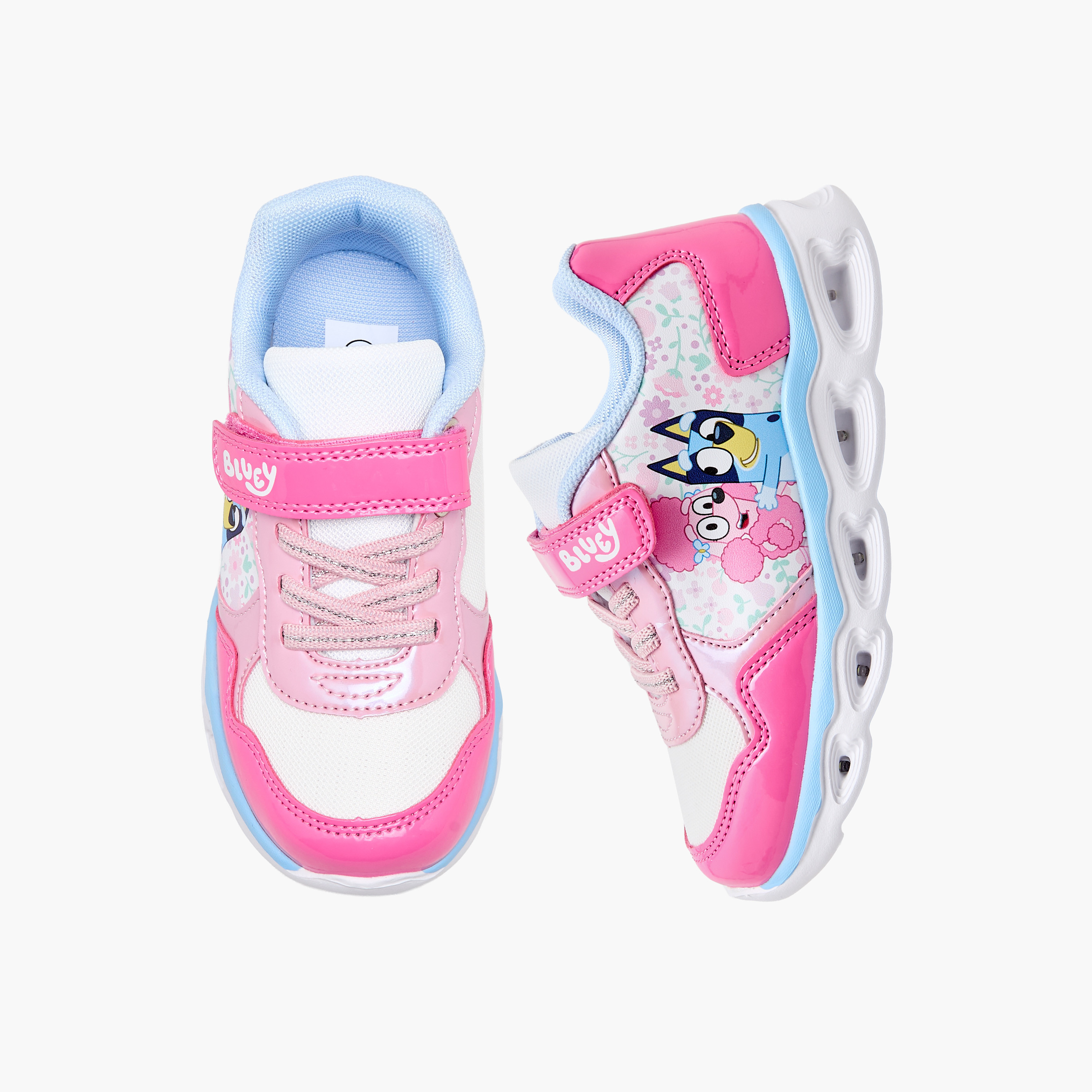 Bluey Girls Hook & Loop Light-Up Ankle Sneakers-girls-shoes-sneakers-image-1