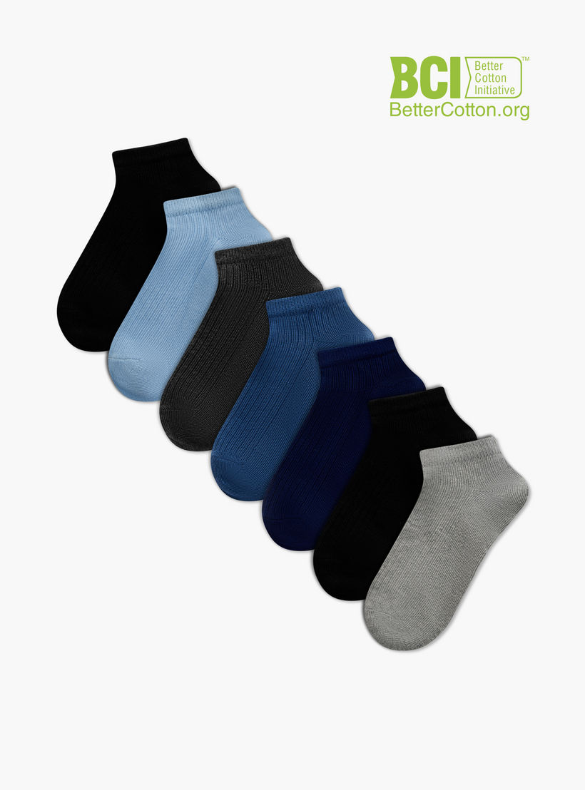 طقم جوارب 7 أزواج بارزة الملمس بطول الكاحل من جونيورز-girls-accessories-socks-image-1