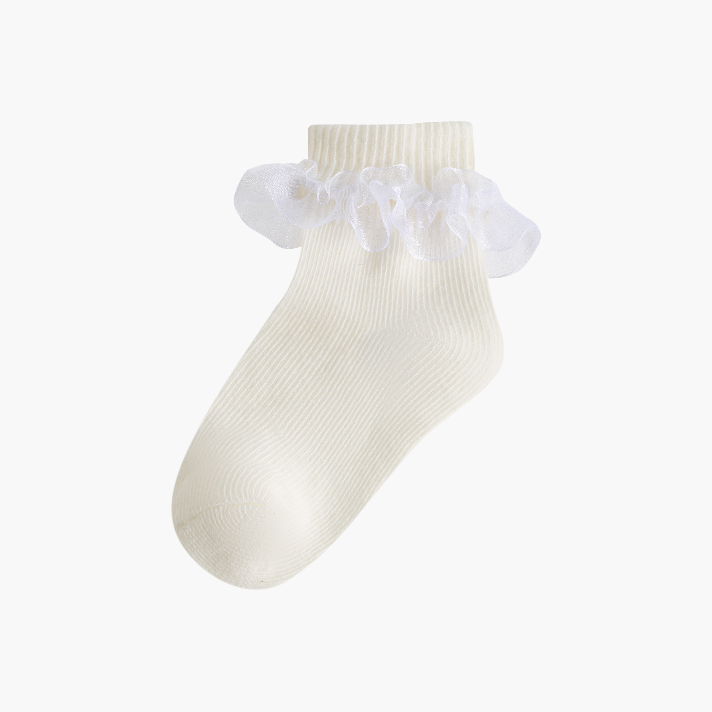 Barefeet Frill Detail Non Terry Ankle Length Socks - Set of 3-girls-accessories-socks-image-2