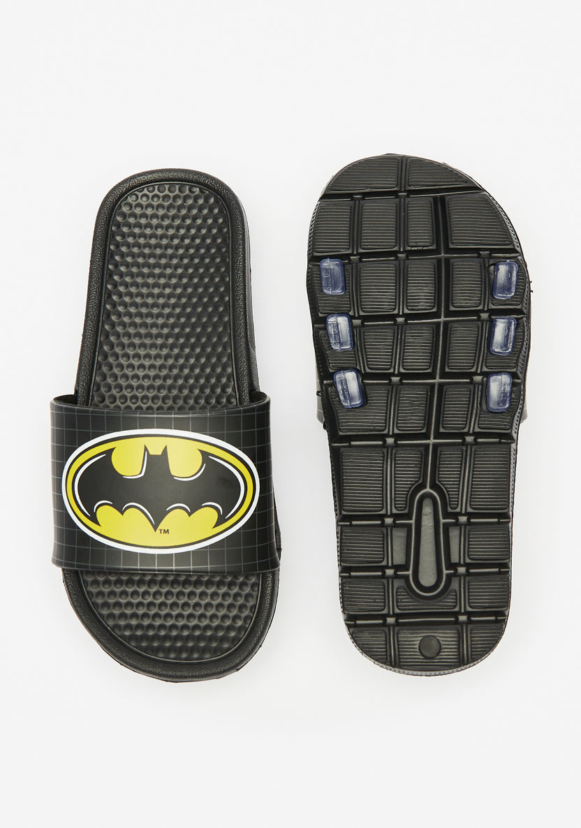 Batman Print Slide Slippers-Boy%27s Flip Flops & Beach Slippers-image-4