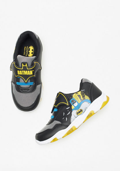 Batman Print Sneakers with Hook and Loop Closure-Boy%27s Sneakers-image-1