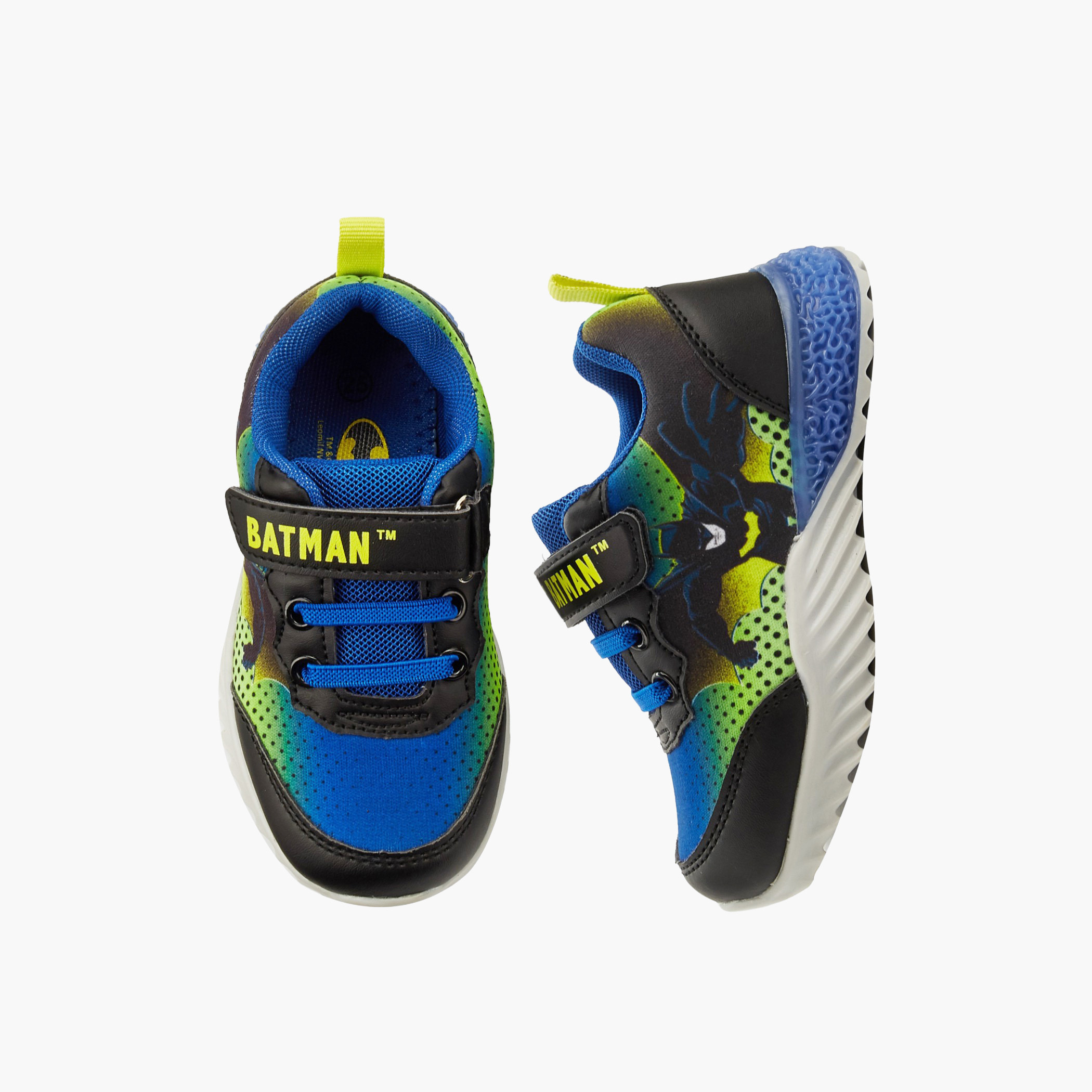 حذاء سنيكرز طول الكاحل بطبعات باتمان وشريط إغلاق للأطفال من مارفل-boys-shoes-sneakers-image-1