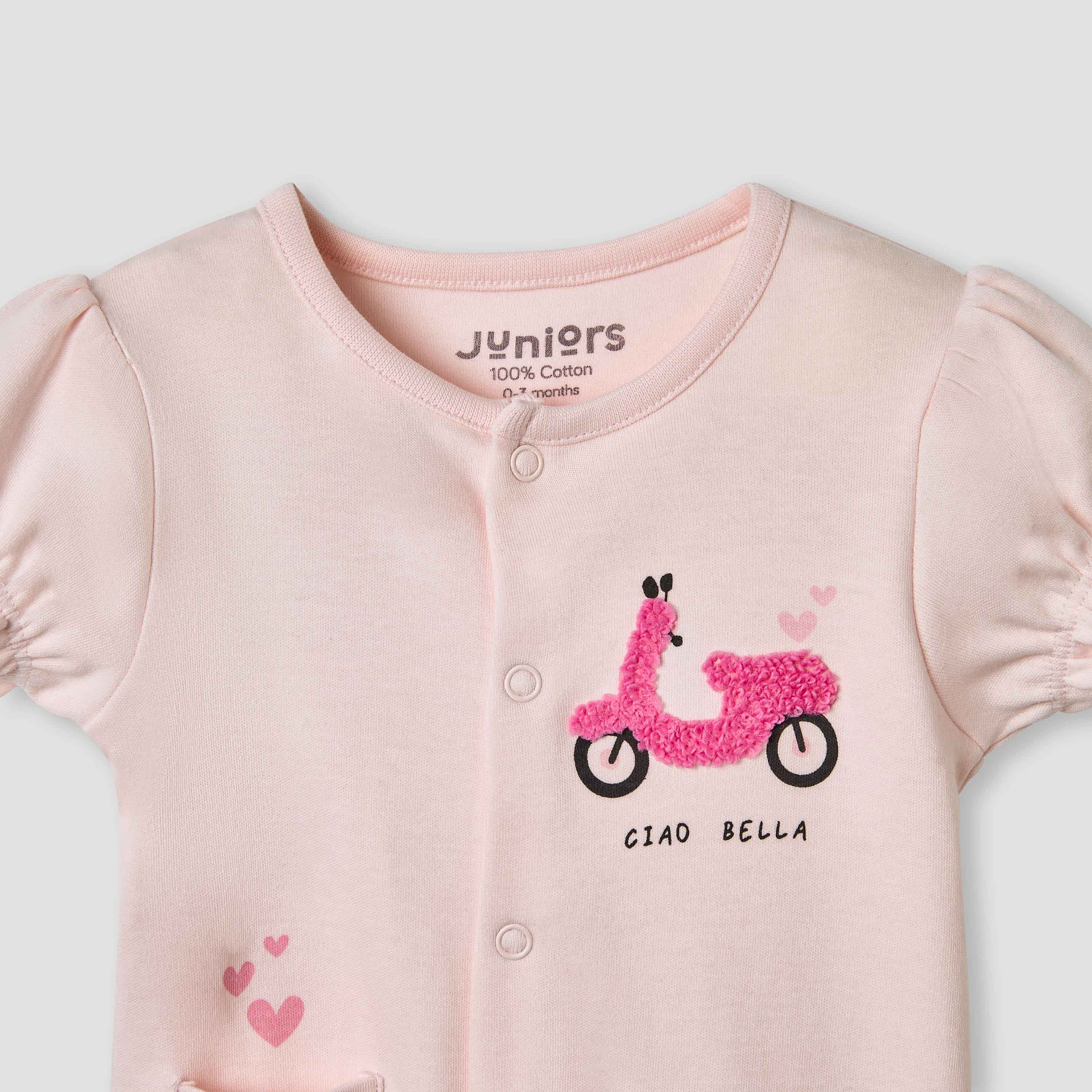 Juniors Scooter Applique Romper with Puff Sleeves-baby-girls-clothing-rompers-image-3