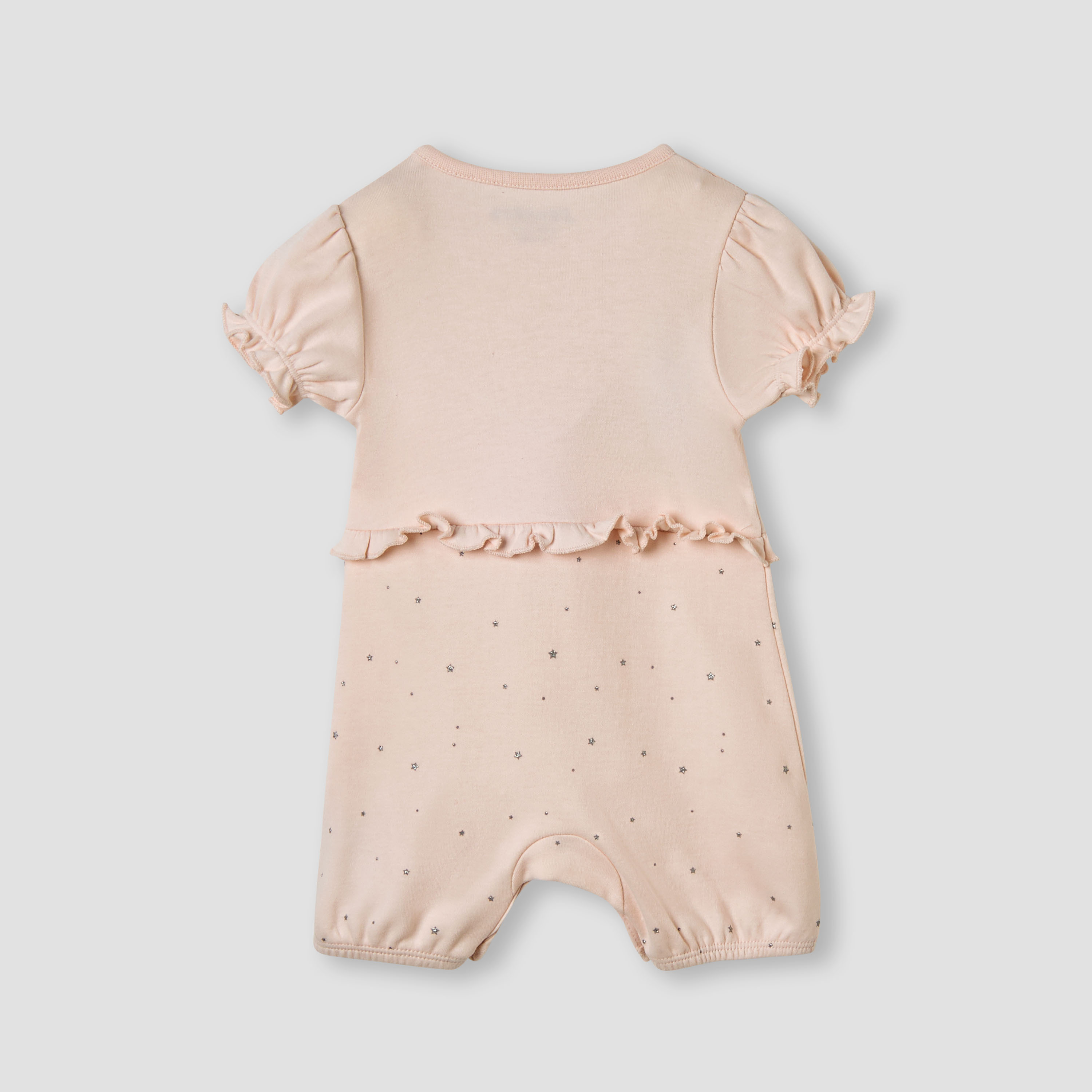 Juniors Ballerina Print Romper with Puff Sleeves-baby-girls-clothing-rompers-image-2
