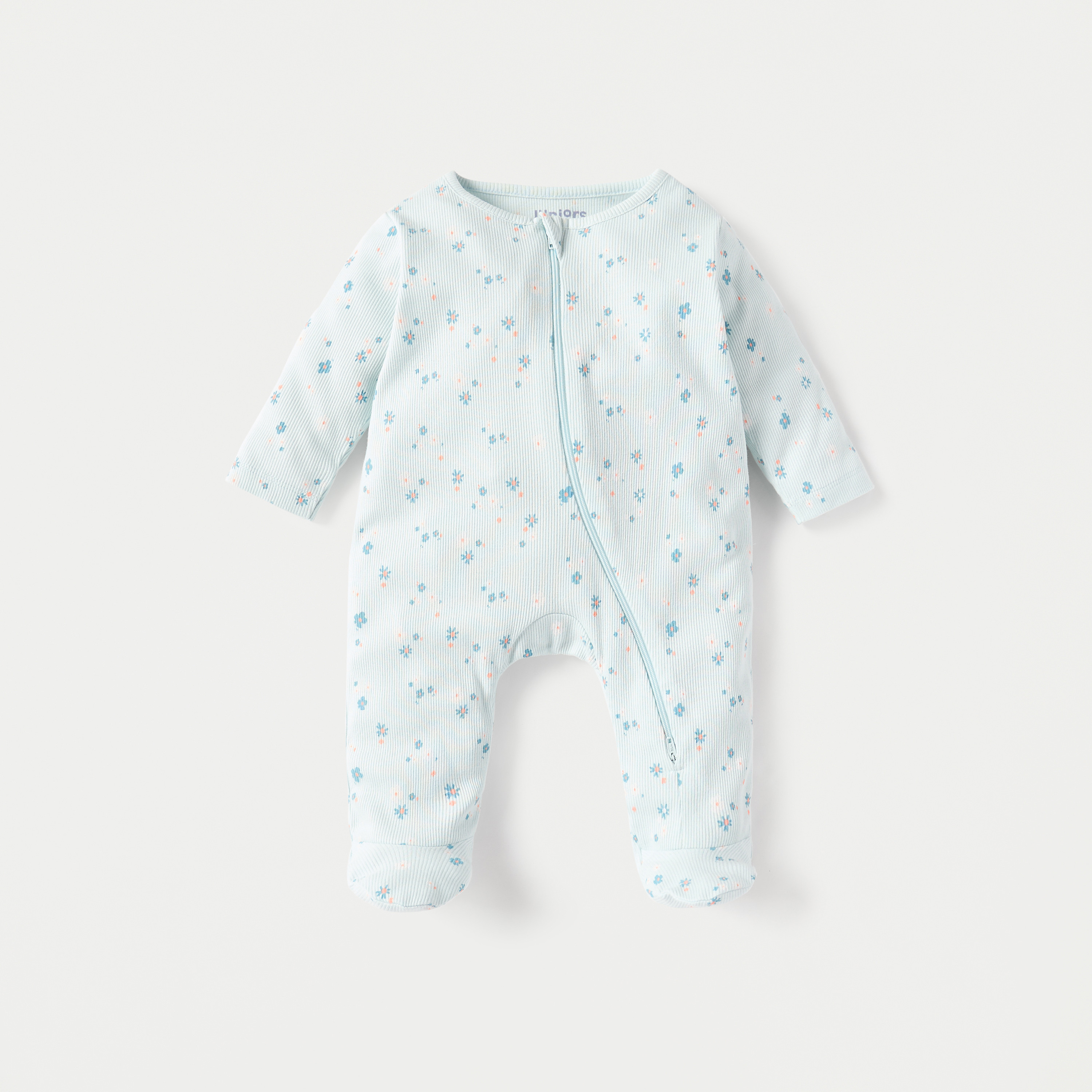 Juniors All-Over Floral Print Closed Feet Sleepsuit with Long Sleeves-baby-girls-clothing-nightwear-sleepsuits-image-1