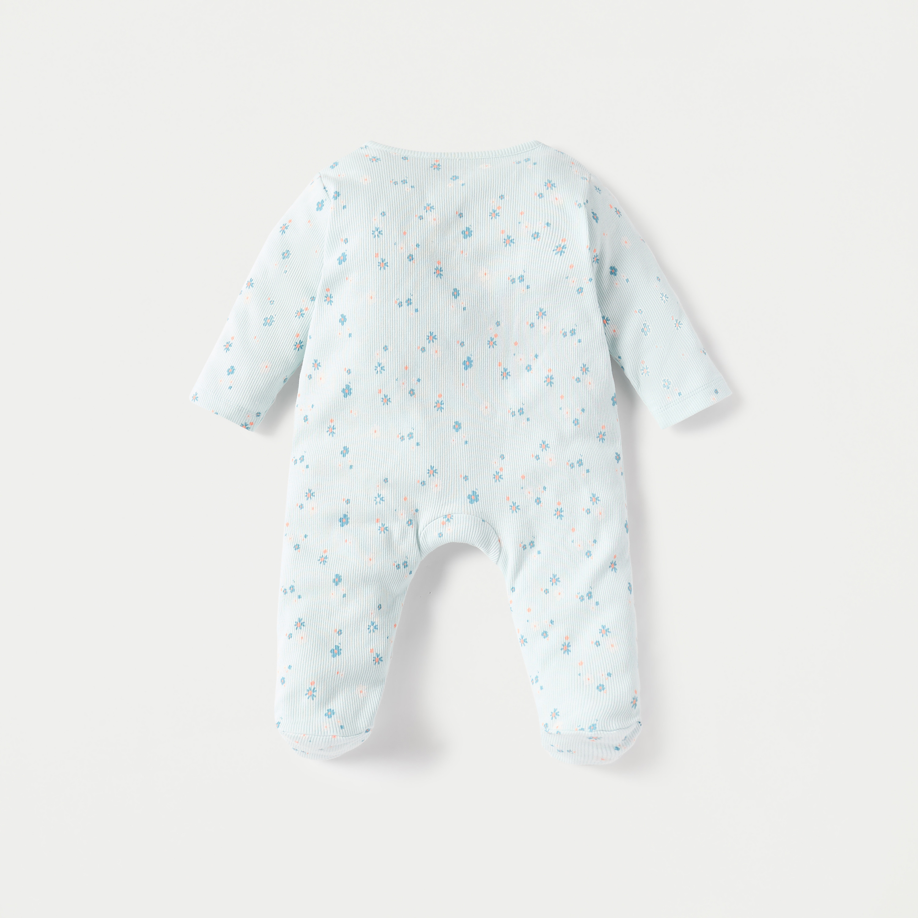 Juniors All-Over Floral Print Closed Feet Sleepsuit with Long Sleeves-baby-girls-clothing-nightwear-sleepsuits-image-2