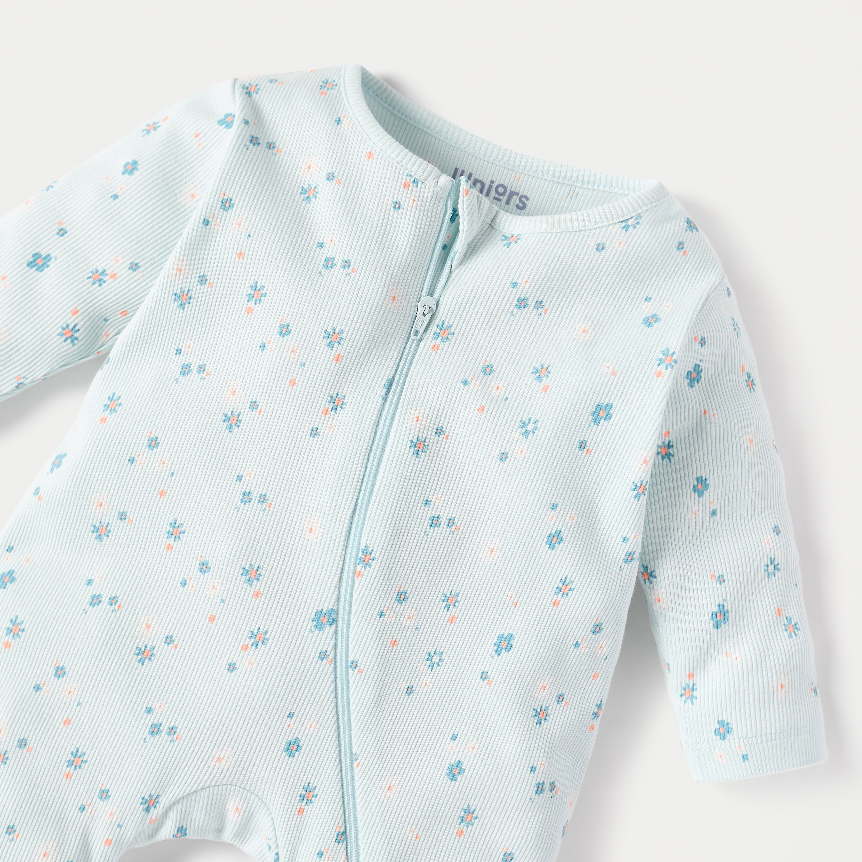 Juniors All-Over Floral Print Closed Feet Sleepsuit with Long Sleeves-baby-girls-clothing-nightwear-sleepsuits-image-3