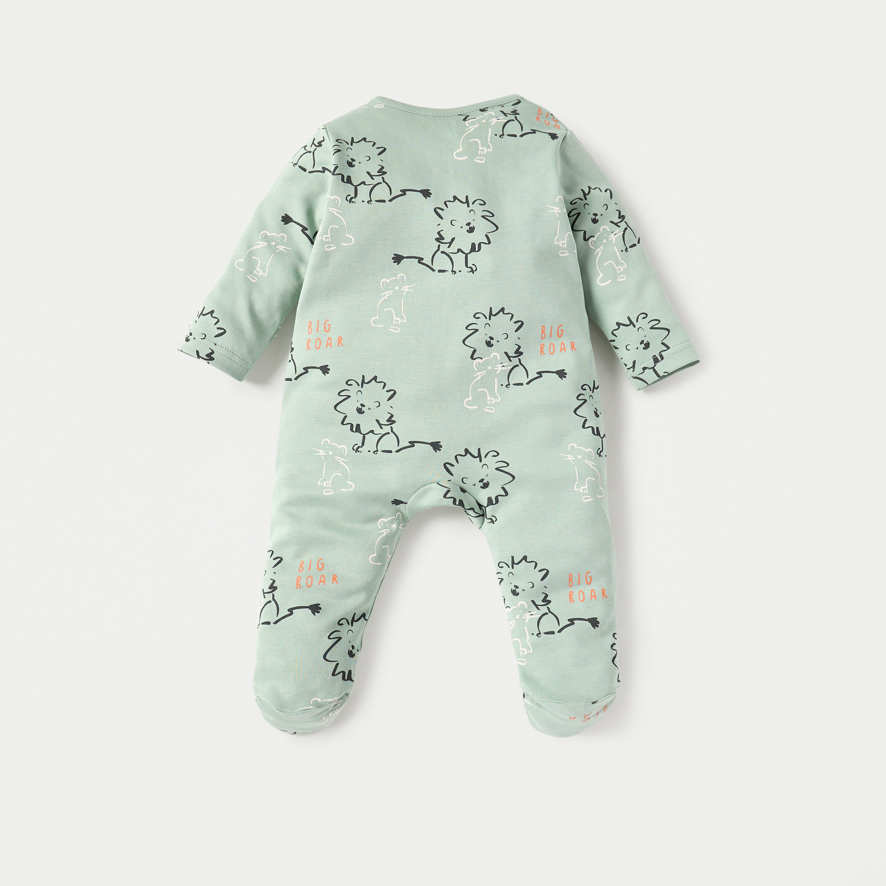 Juniors Printed Closed Feet Sleepsuit with Zip Closure-baby-boys-clothing-nightwear-sleepsuits-image-2
