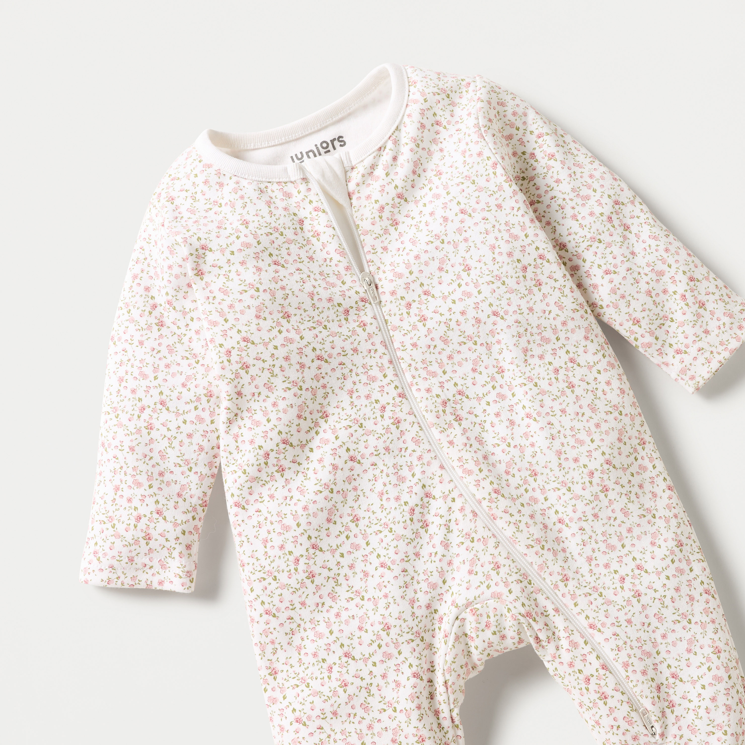 بدلة نوم بسحاب إغلاق وطبعات أزهار من جونيورز-bsclothing-babygirls-nightwear-sleepsuits-image-3
