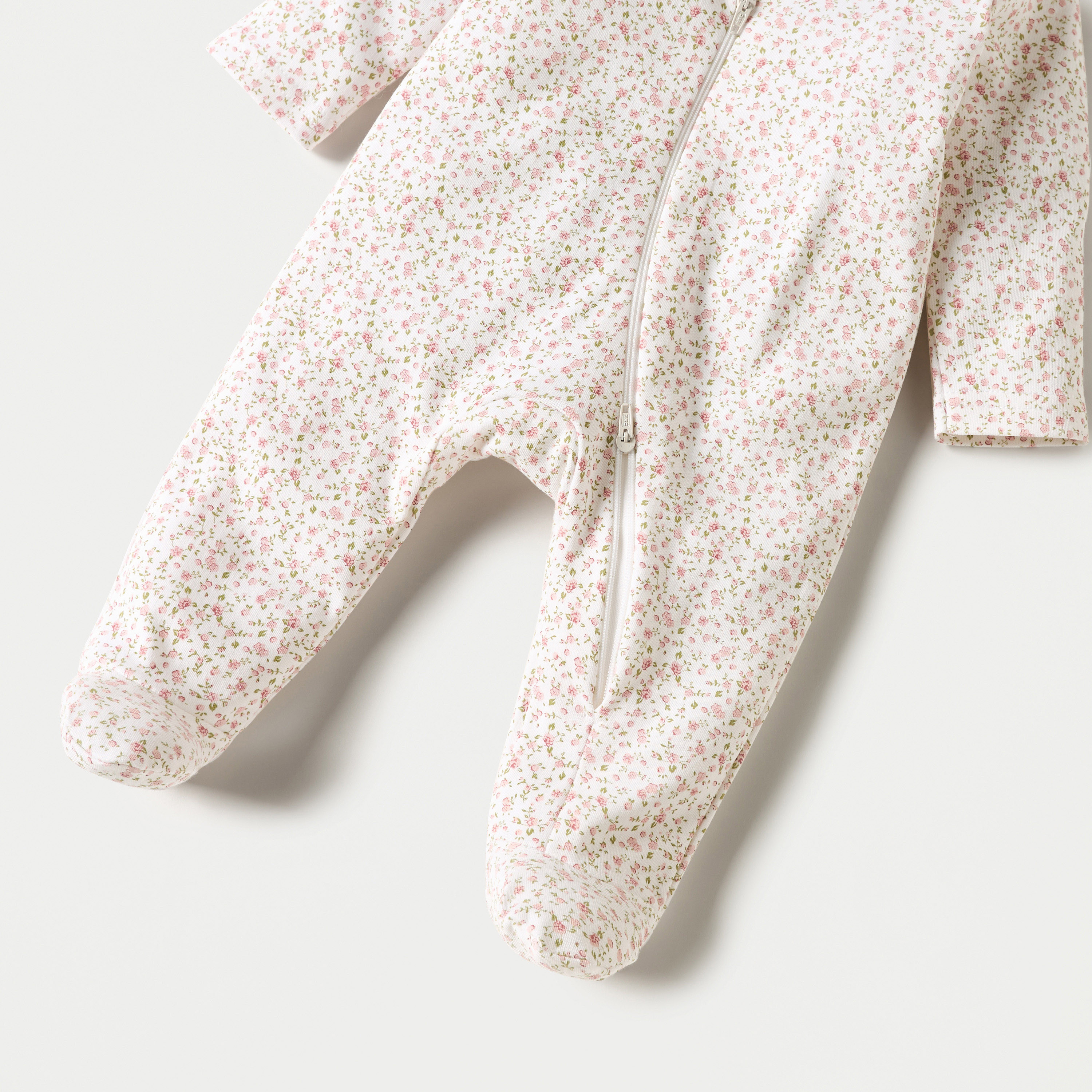 بدلة نوم بسحاب إغلاق وطبعات أزهار من جونيورز-bsclothing-babygirls-nightwear-sleepsuits-image-4