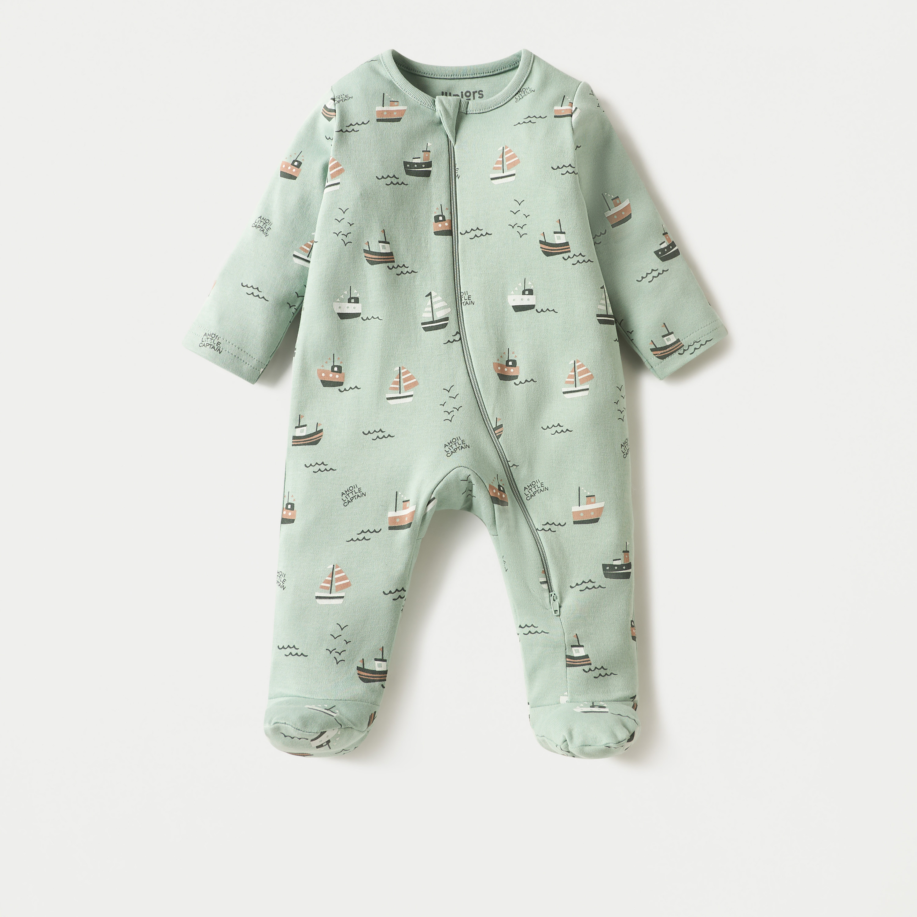 بدلة نوم بأكمام طويلة وسحاب إغلاق وطبعات من جونيورز-baby-boys-clothing-nightwear-sleepsuits-image-1
