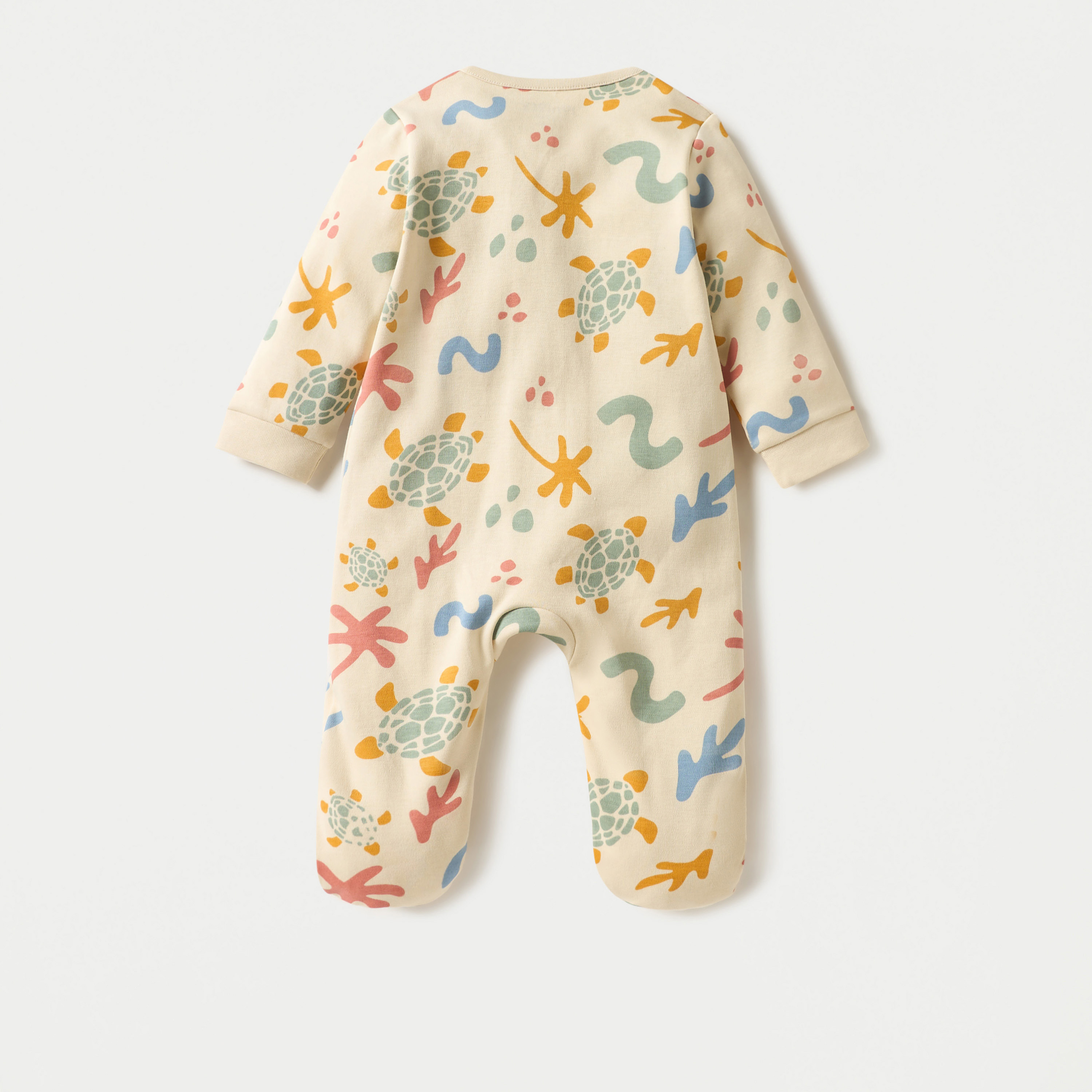 Juniors Abstract Print Sleepsuit with Long Sleeves and Zip Closure-baby-boys-clothing-nightwear-sleepsuits-image-2