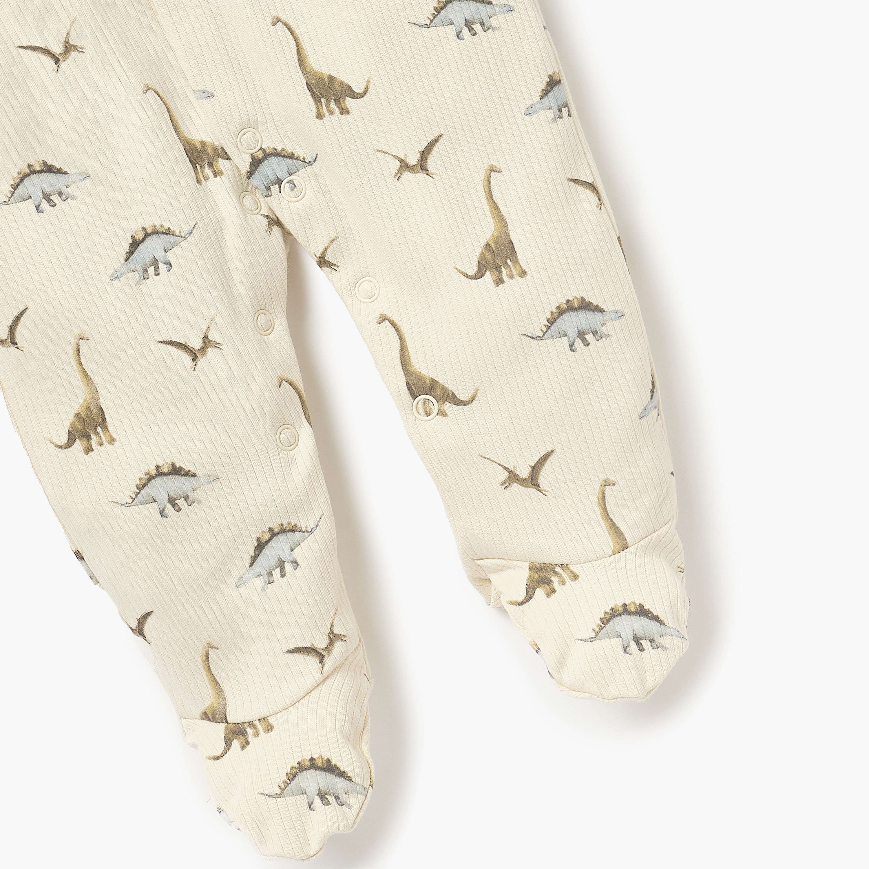Juniors Dino Print Closed Feet Sleepsuit with Button Closure-baby-boys-clothing-nightwear-sleepsuits-image-4