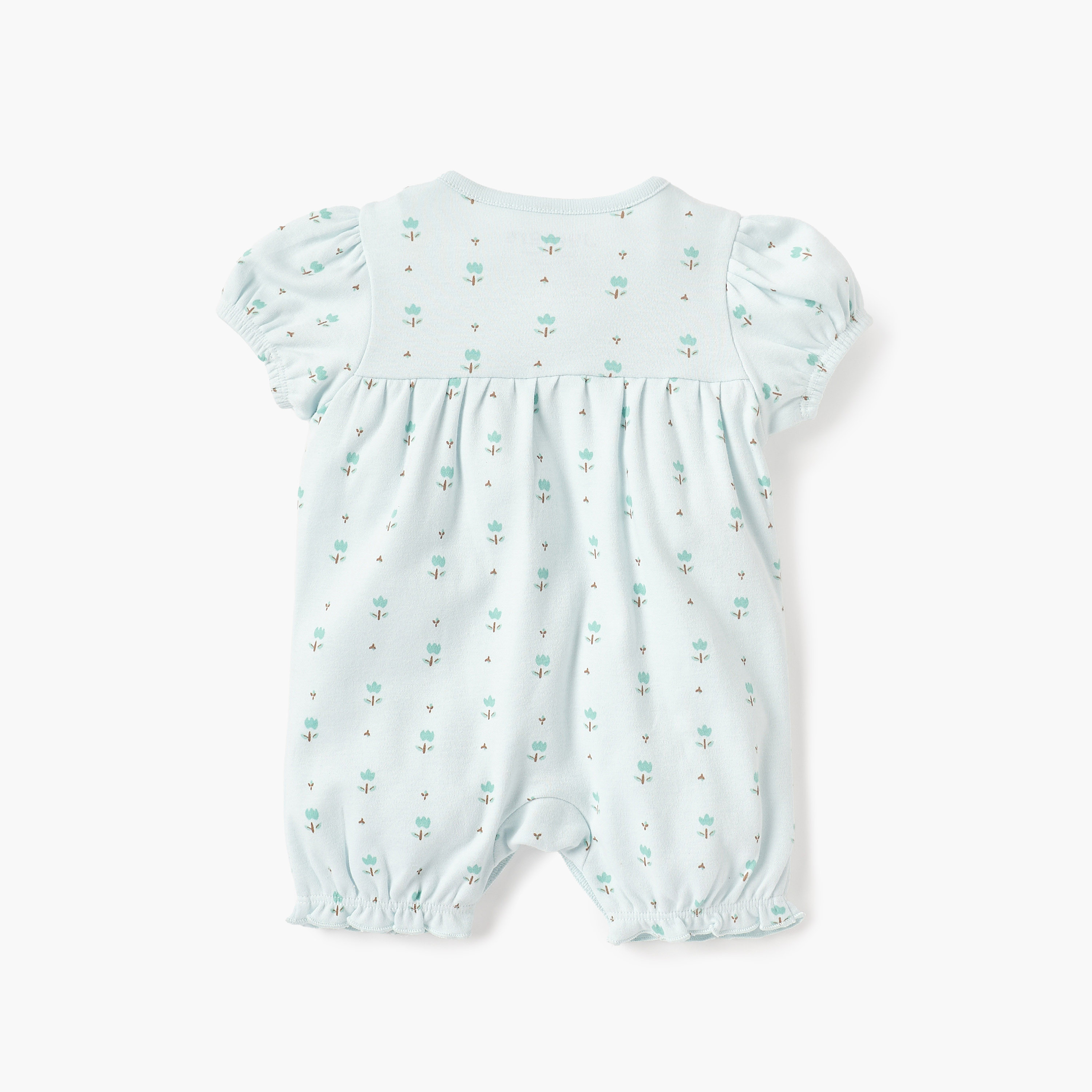 أفرول بطبعات زهرية وبياقة مستديرة وأكمام قصيرة من جونيورز-baby-boys-clothing-rompers-image-3