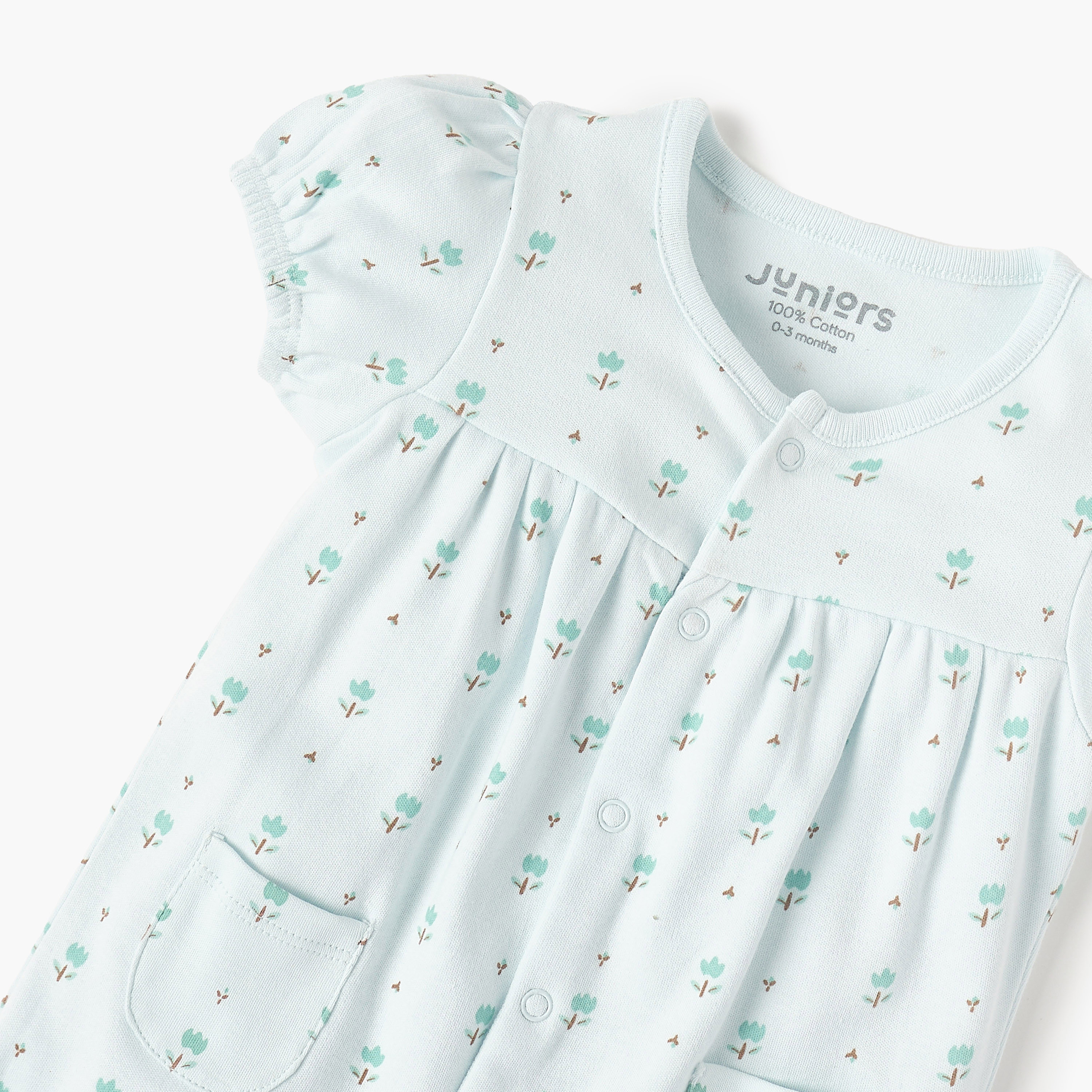 أفرول بطبعات زهرية وبياقة مستديرة وأكمام قصيرة من جونيورز-baby-boys-clothing-rompers-image-2