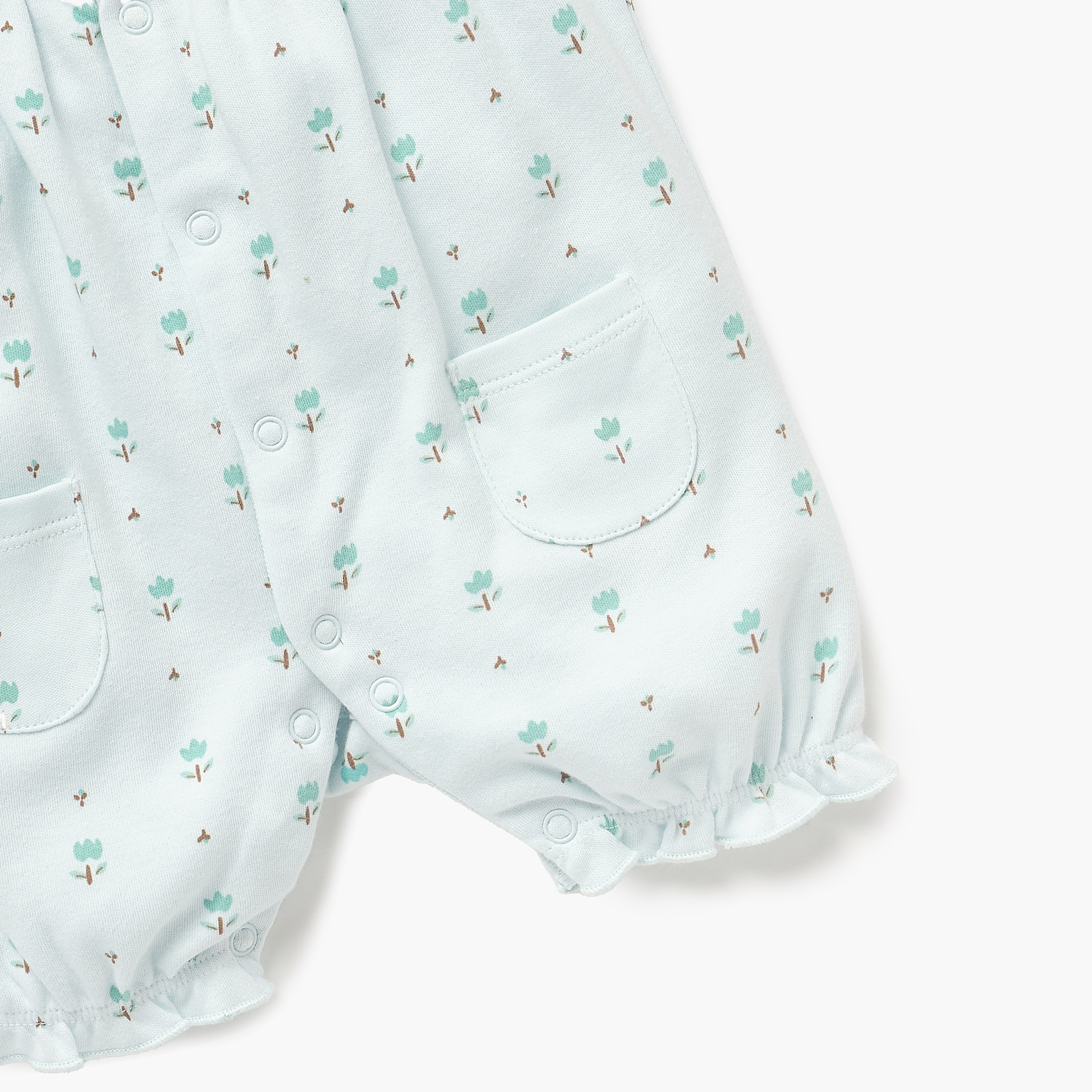 أفرول بطبعات زهرية وبياقة مستديرة وأكمام قصيرة من جونيورز-baby-boys-clothing-rompers-image-1