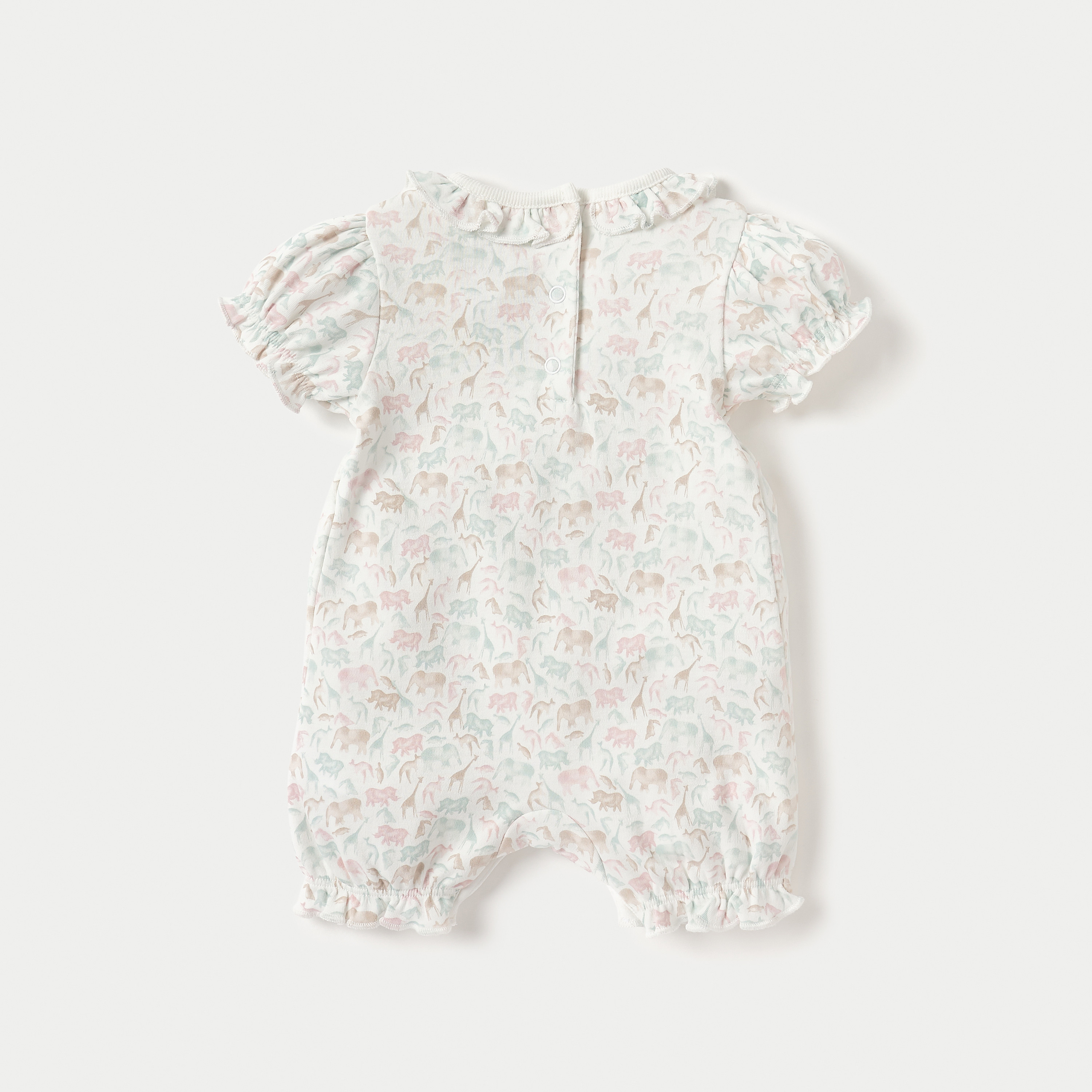 Juniors Floral Print Romper with Round Neck and Short Sleeves-promo_babyshop_Buy3for69_OMN130126-image-2