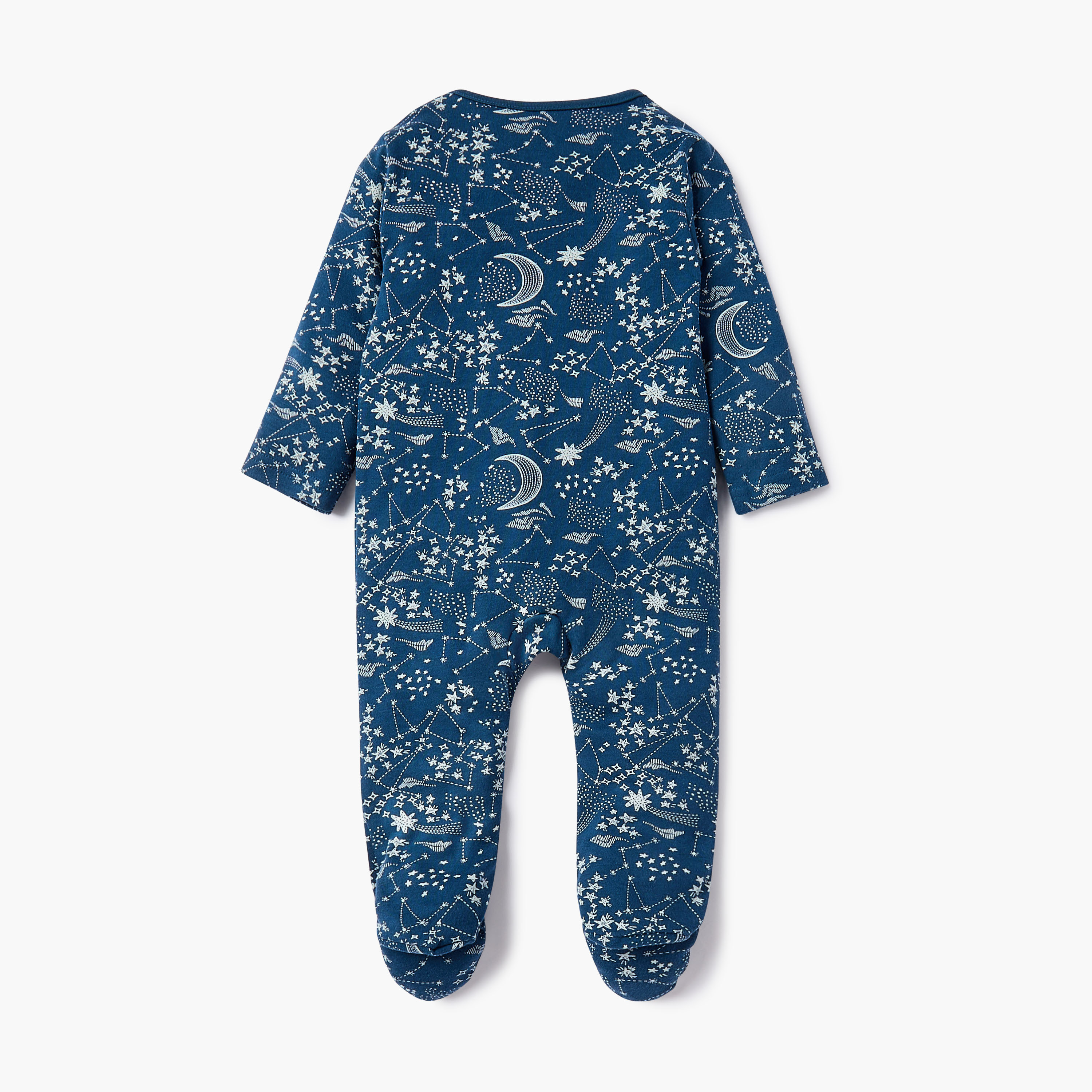Juniors Printed Sleepsuit with Zip Closure-baby-boys-clothing-nightwear-sleepsuits-image-2
