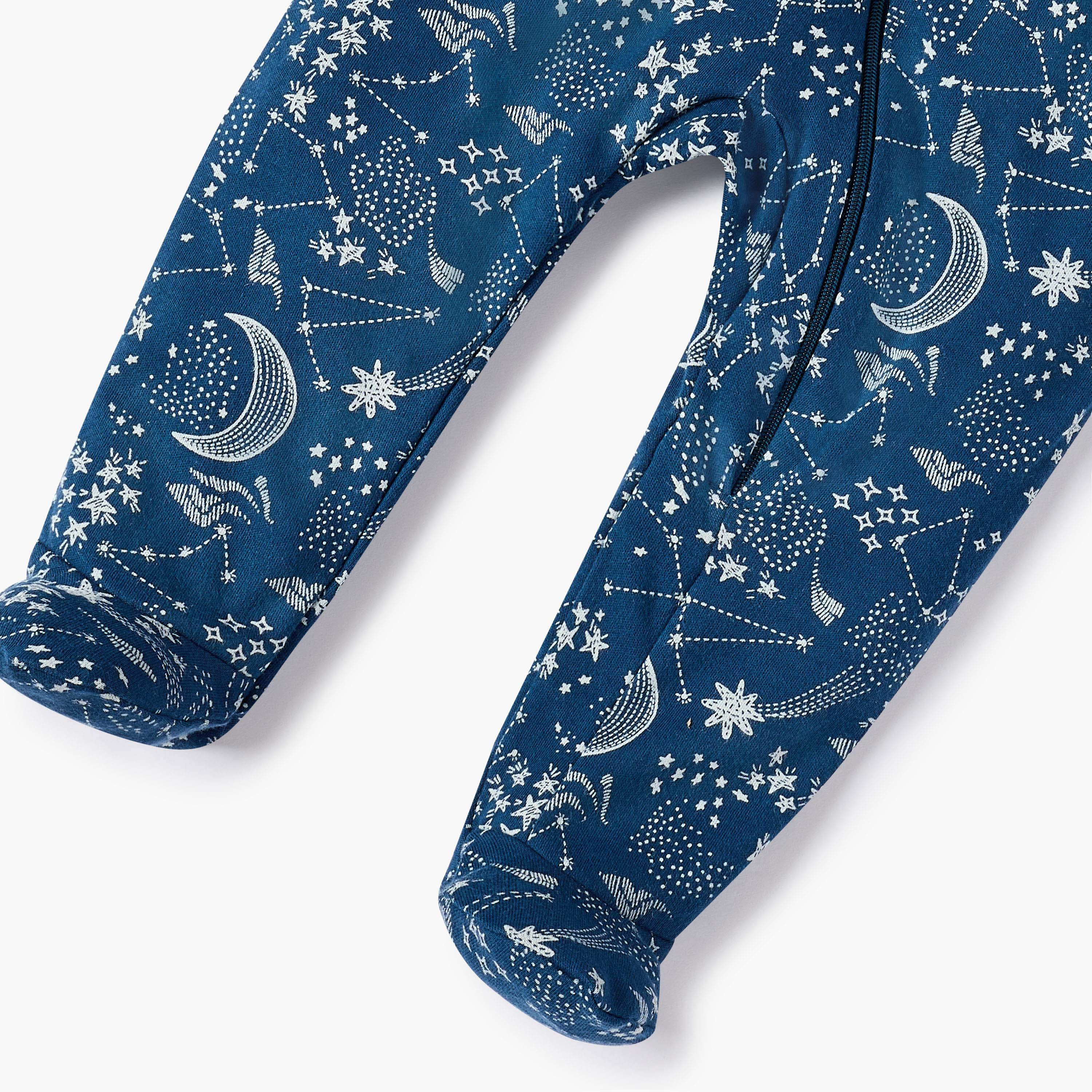 Juniors Printed Sleepsuit with Zip Closure-baby-boys-clothing-nightwear-sleepsuits-image-4