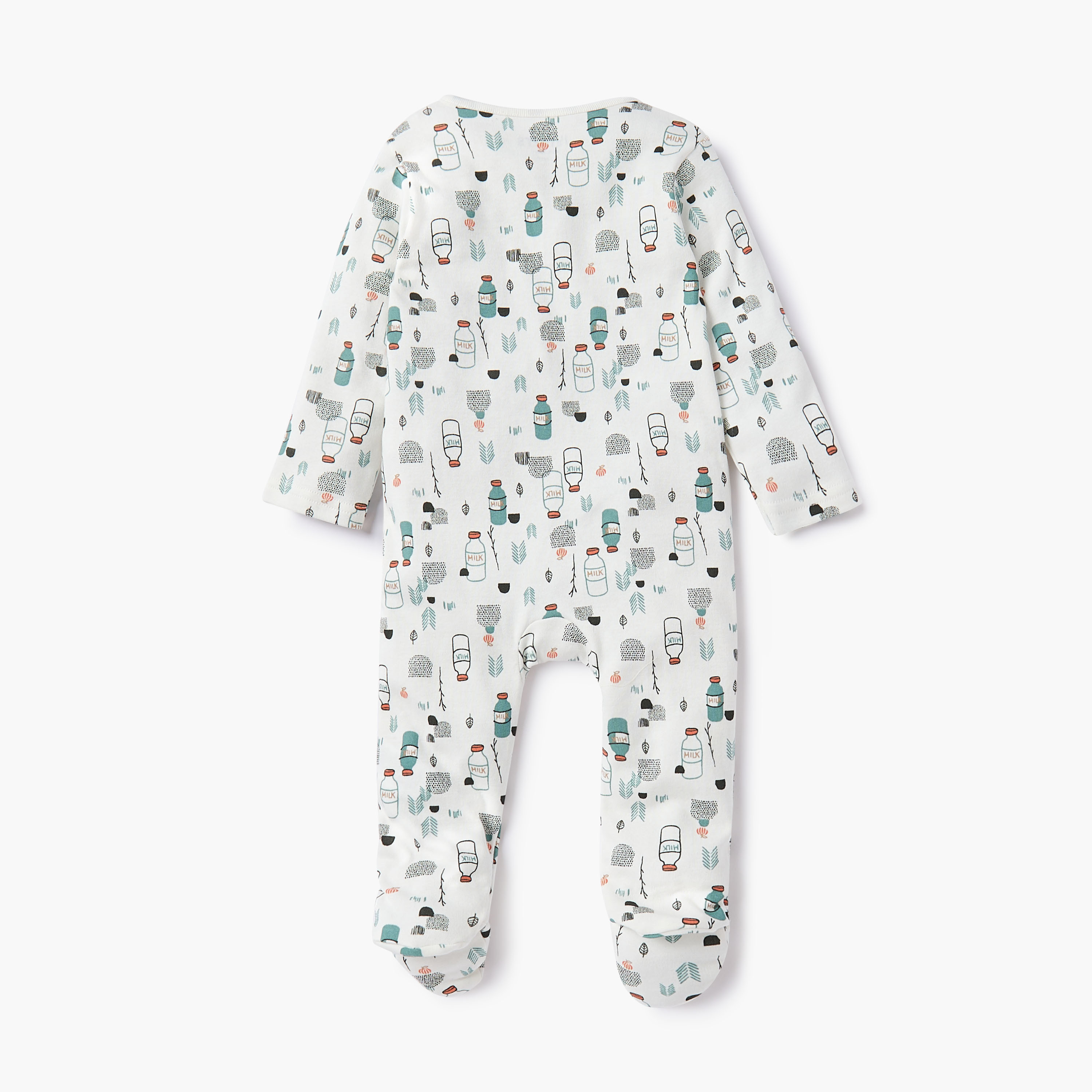 Juniors Printed Sleepsuit with Zip Closure-baby-boys-clothing-nightwear-sleepsuits-image-2