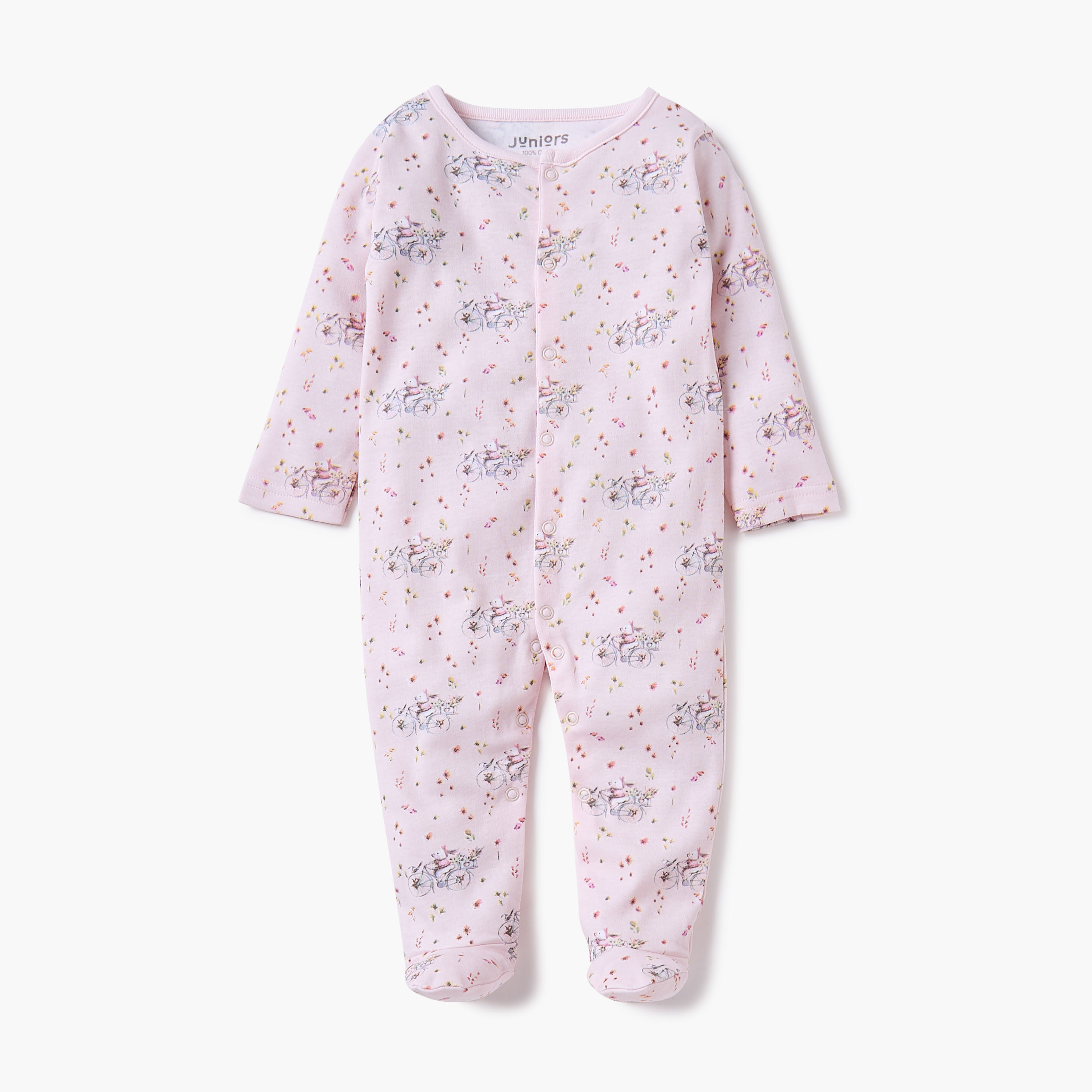 بدلة نوم بطبعات بأزرار إغلاق من جونيورز-baby-girls-clothing-nightwear-sleepsuits-image-1