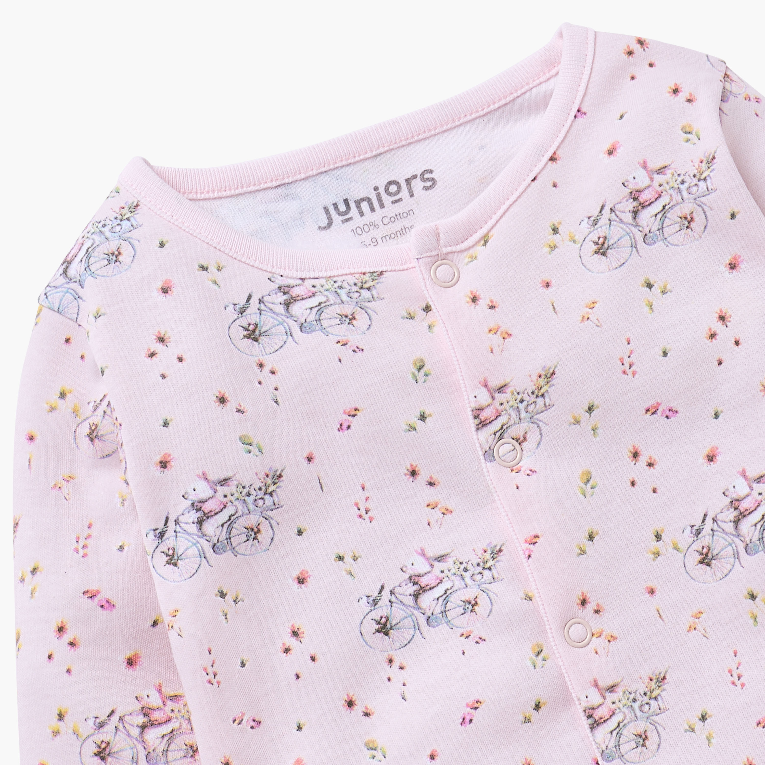بدلة نوم بطبعات بأزرار إغلاق من جونيورز-baby-girls-clothing-nightwear-sleepsuits-image-3