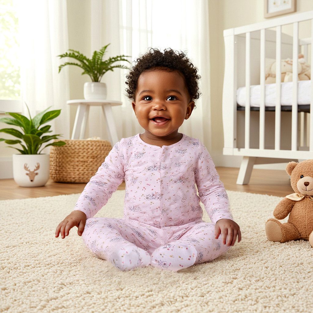 بدلة نوم بطبعات بأزرار إغلاق من جونيورز-baby-girls-clothing-nightwear-sleepsuits-image-5