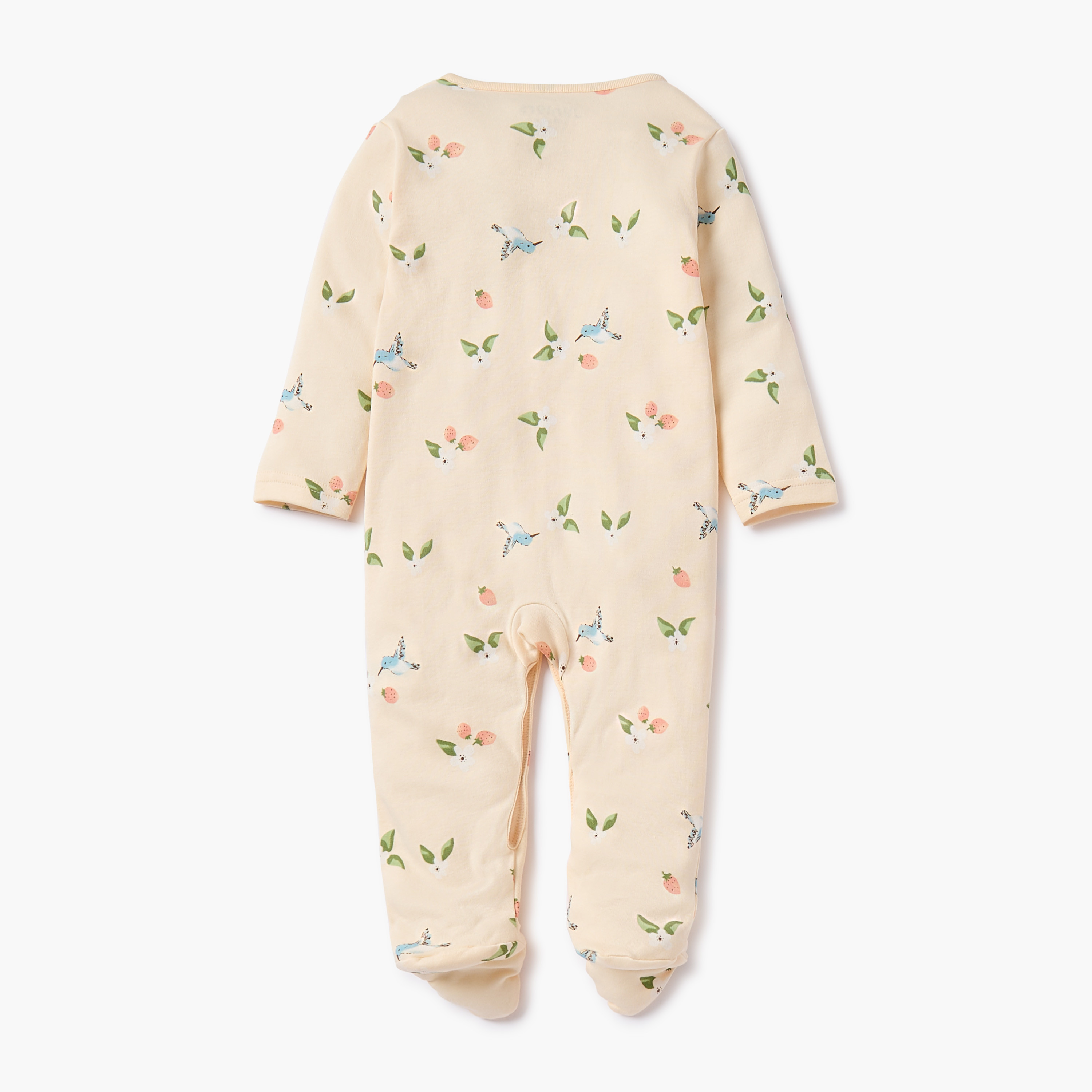 Juniors Floral Print Sleepsuit with Button Closure-baby-girls-clothing-nightwear-sleepsuits-image-2