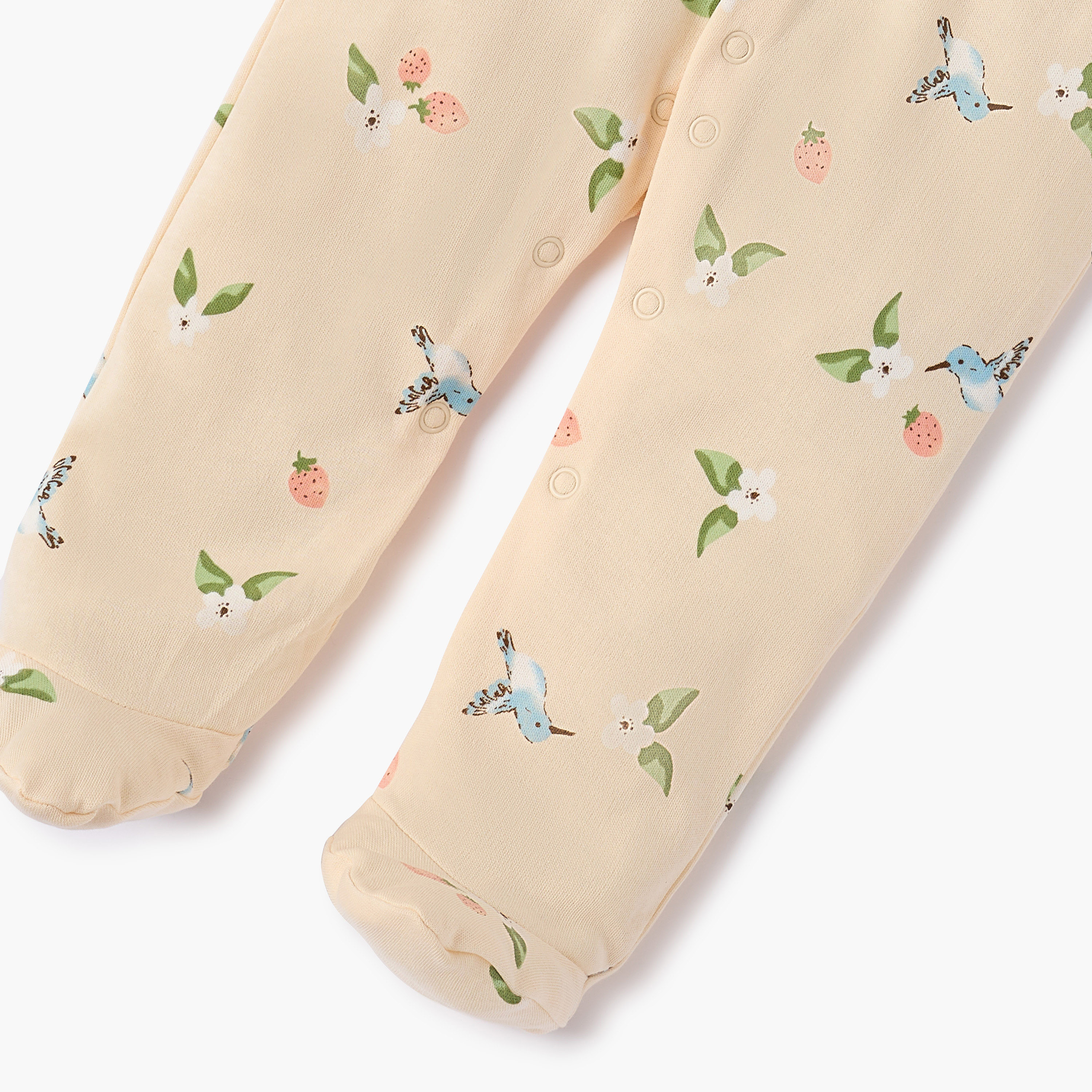Juniors Floral Print Sleepsuit with Button Closure-baby-girls-clothing-nightwear-sleepsuits-image-4