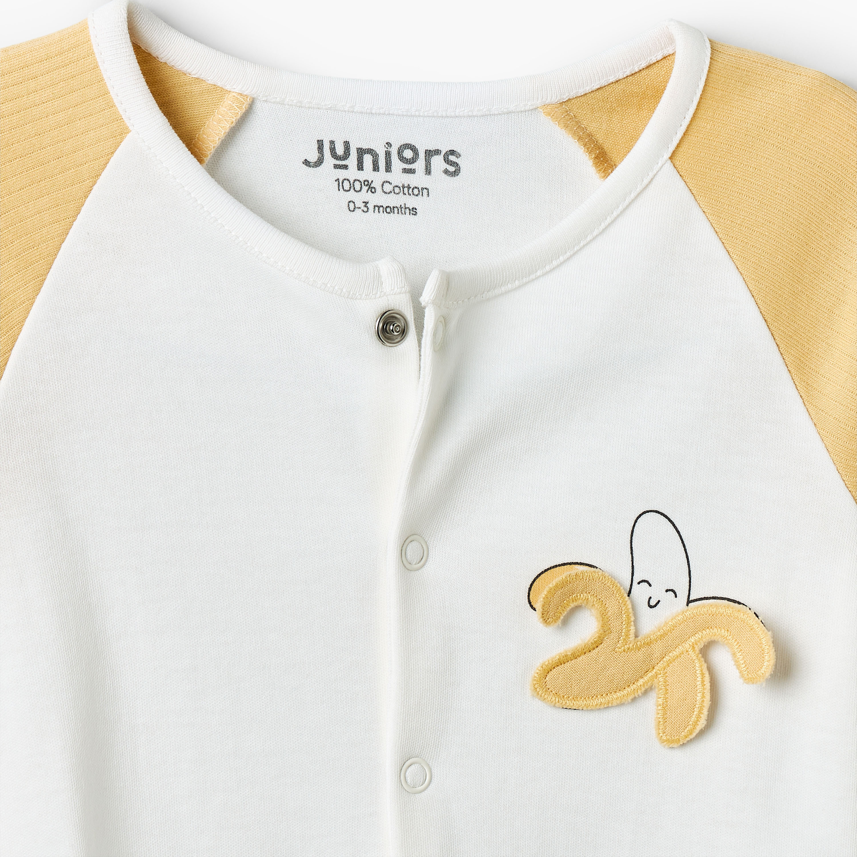 بدلة نوم قطنية بياقة مستديرة وأكمام طويلة بزخارف طعام من جونيورز-baby-boys-clothing-nightwear-sleepsuits-image-4