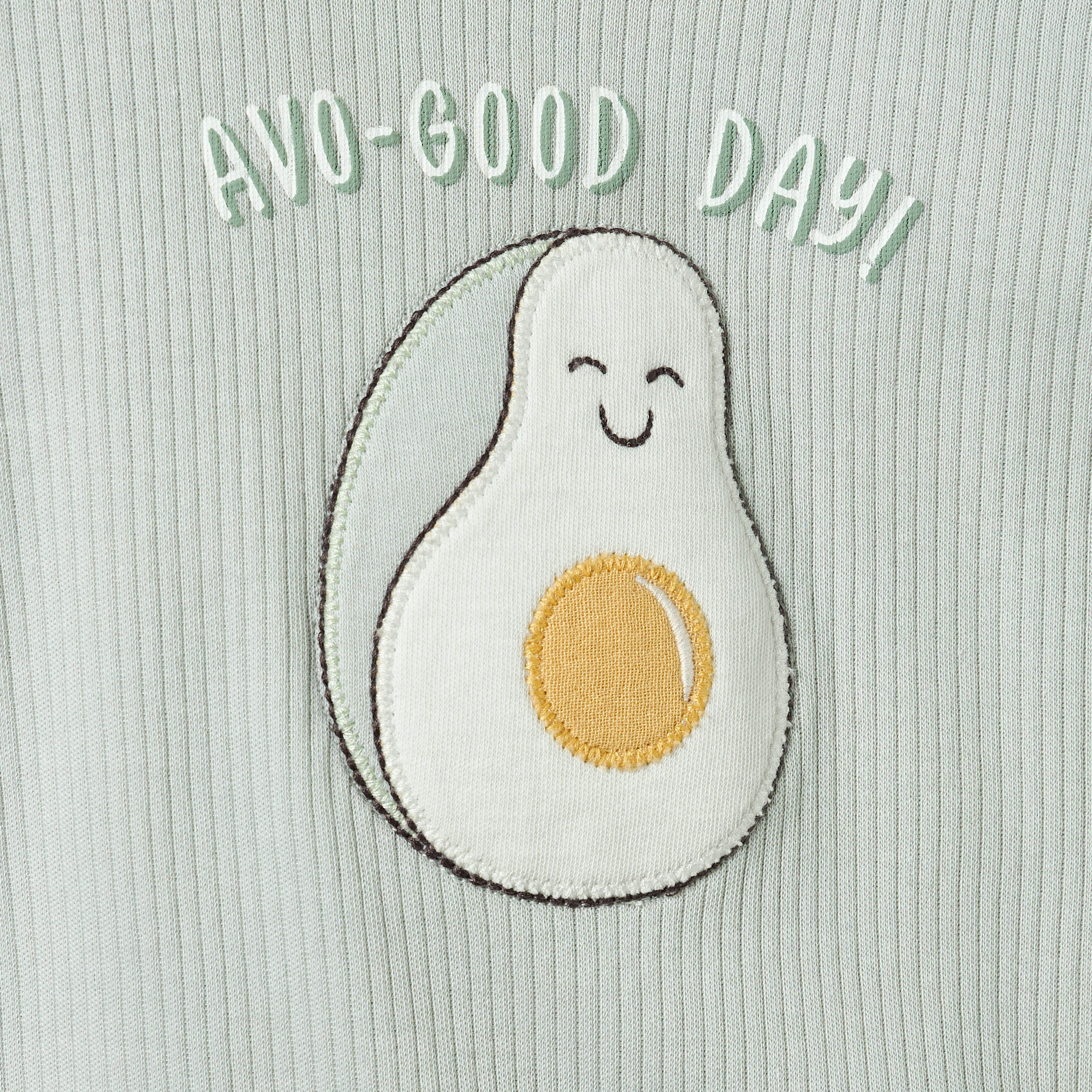 Juniors Cotton Round Neck Long Sleeves Sleepsuit with Avocado Applique-baby-boys-clothing-nightwear-sleepsuits-image-4