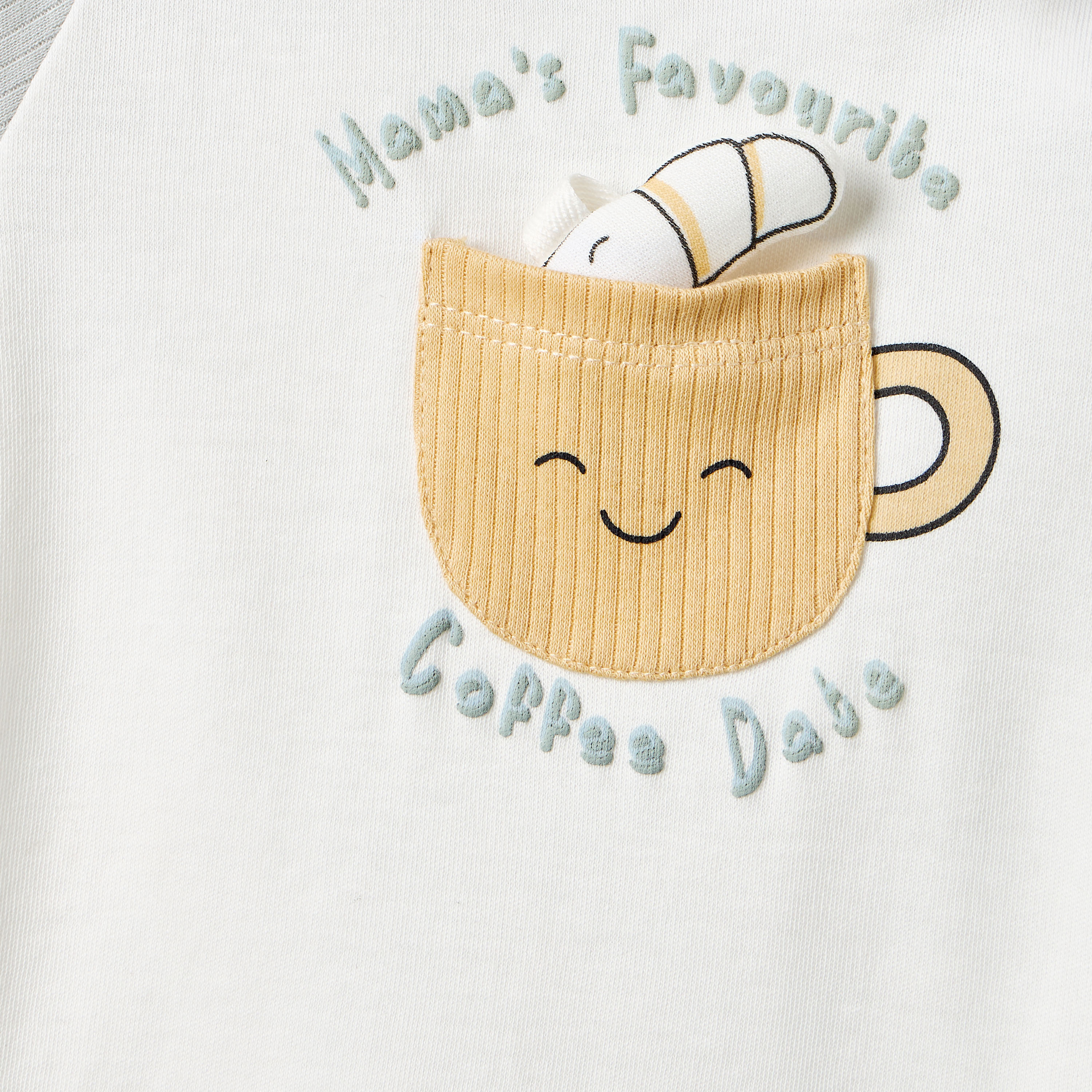 Juniors Round Neck Short Sleeves Romper with Coffee Cup Print-baby-boys-clothing-rompers-image-5