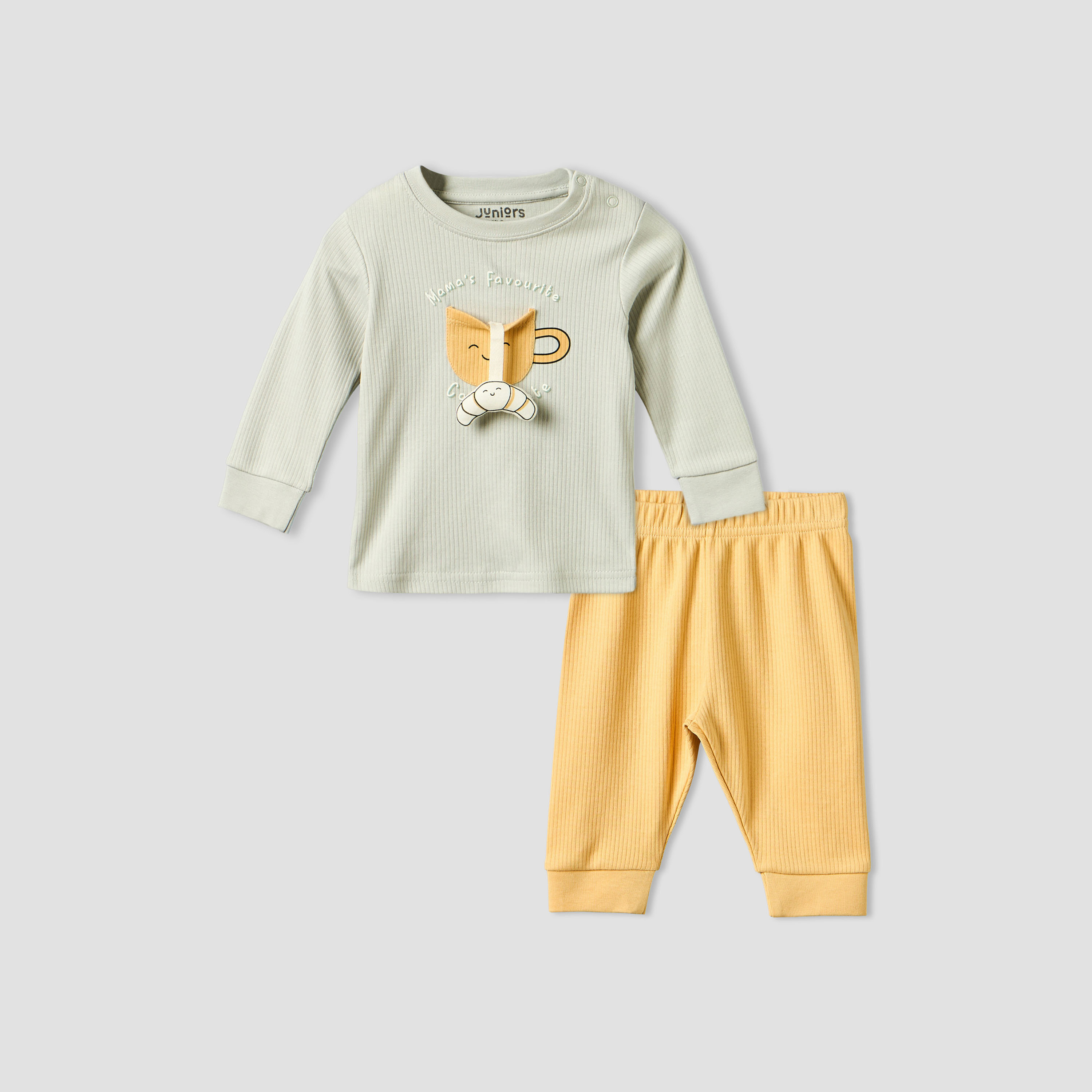 طقم بيجاما قطن برقبة ضيقة وأكمام طويلة وطبعات من جونيورز-baby-boys-clothing-nightwear-pyjamasets-image-1