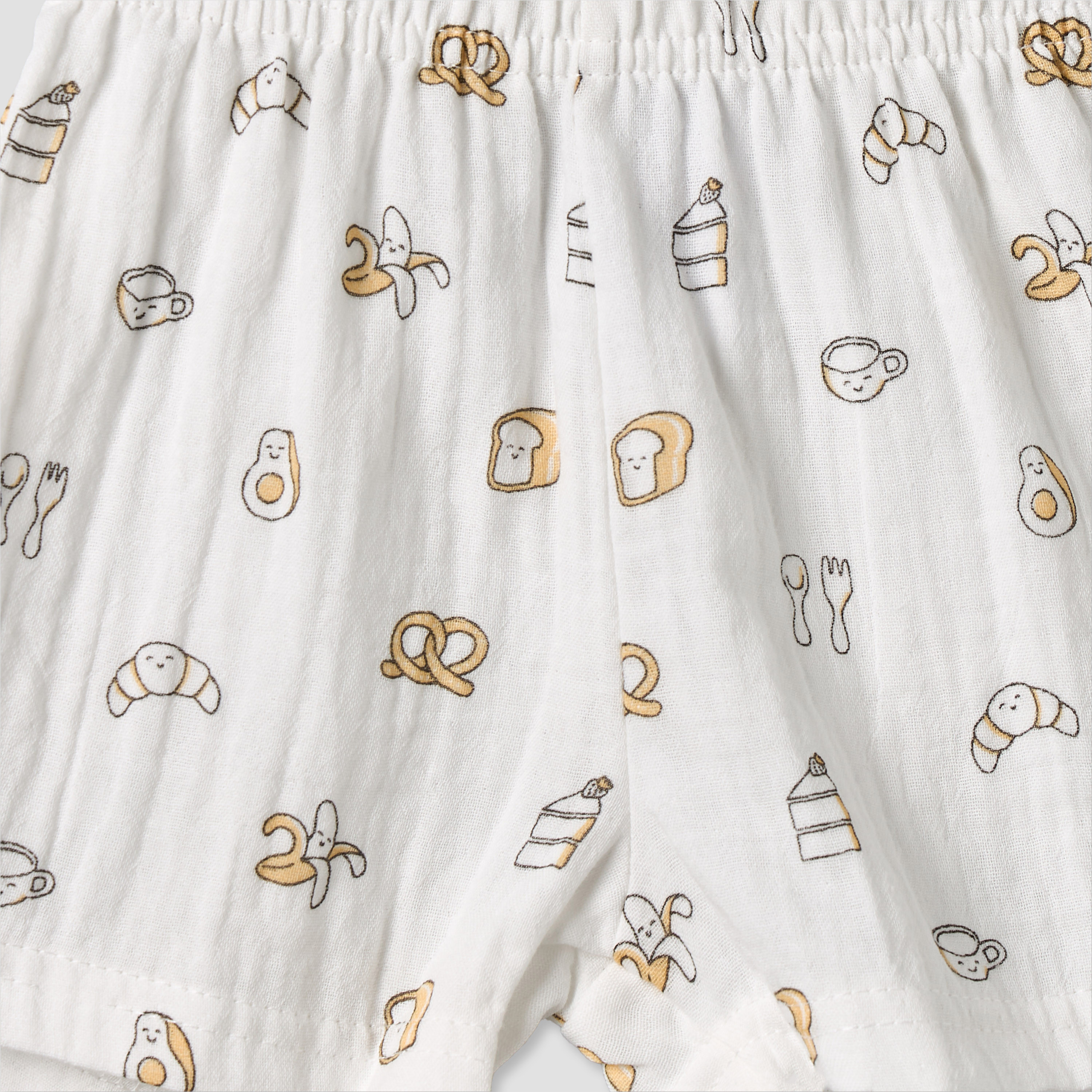 Juniors Collared Short Sleeves Shirt and Shorts Set with Breakfast Print-baby-boys-clothing-setsandcoords-image-8