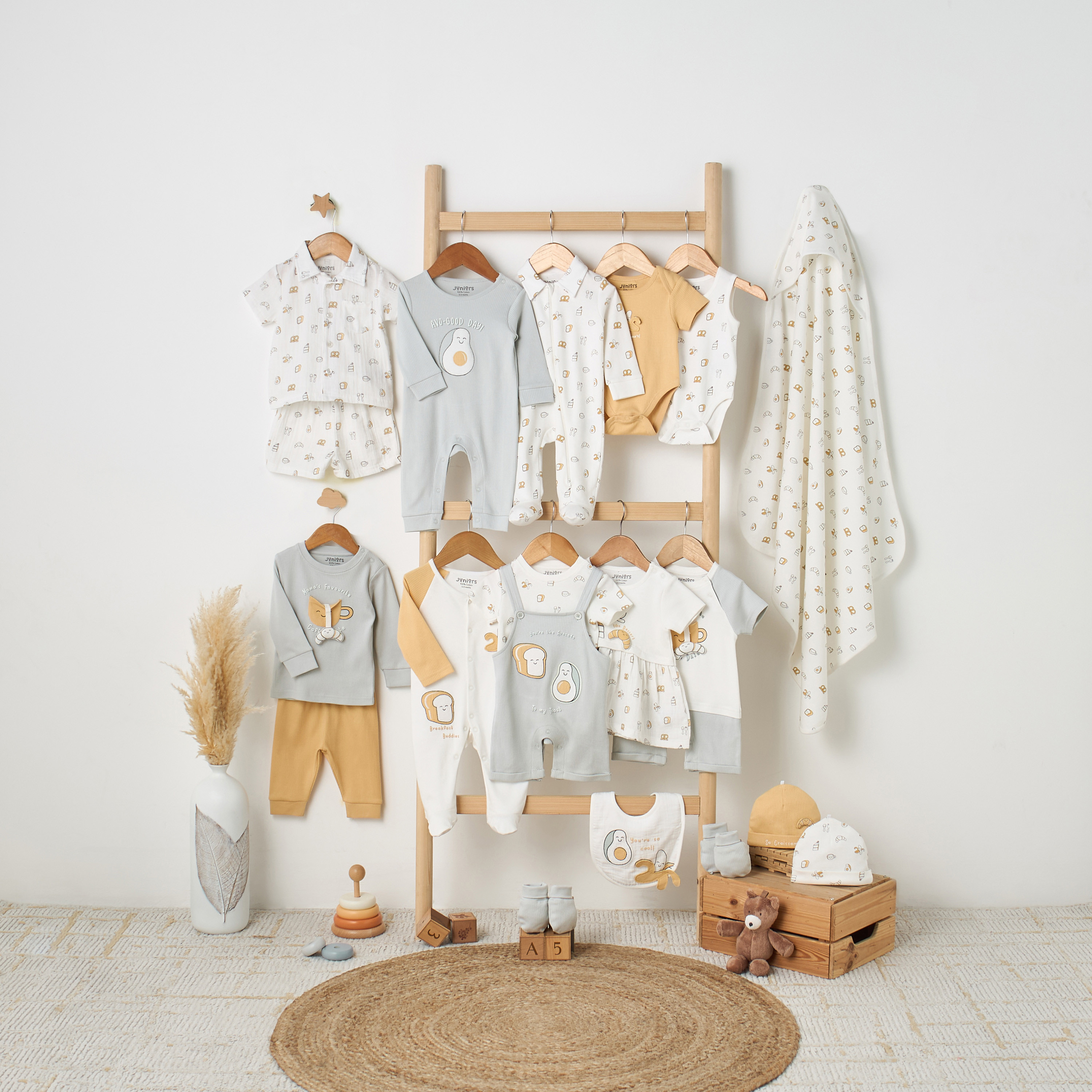 Juniors Collared Short Sleeves Shirt and Shorts Set with Breakfast Print-baby-boys-clothing-setsandcoords-image-9