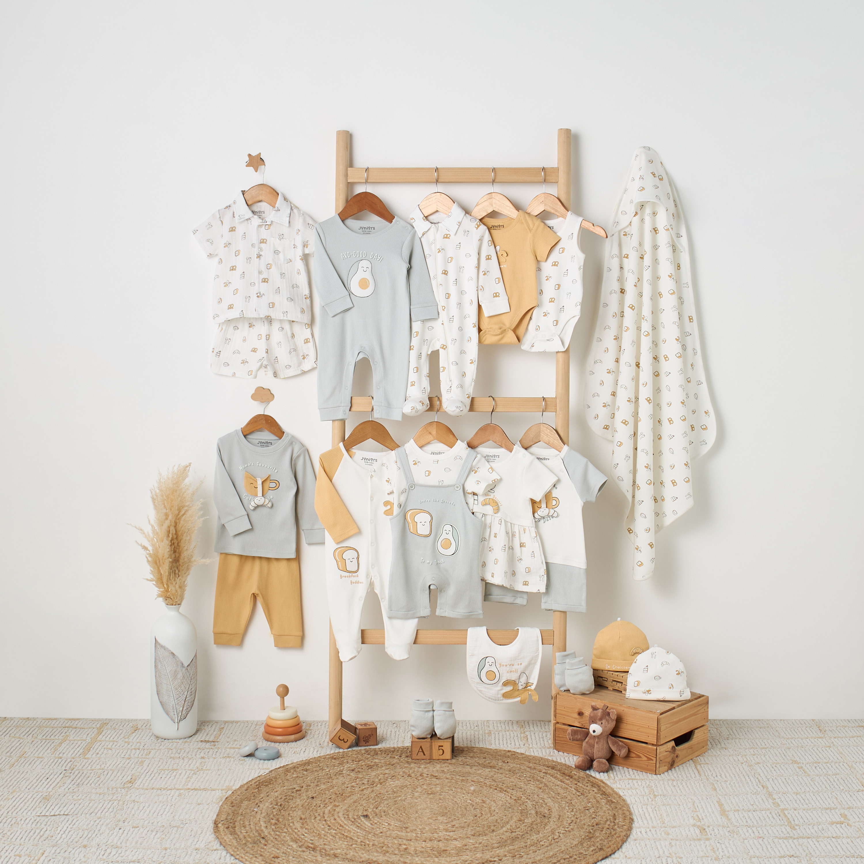 Pack of 2 Juniors Round Neck Bodysuit with Food Print-baby-boys-clothing-bodysuits-image-10