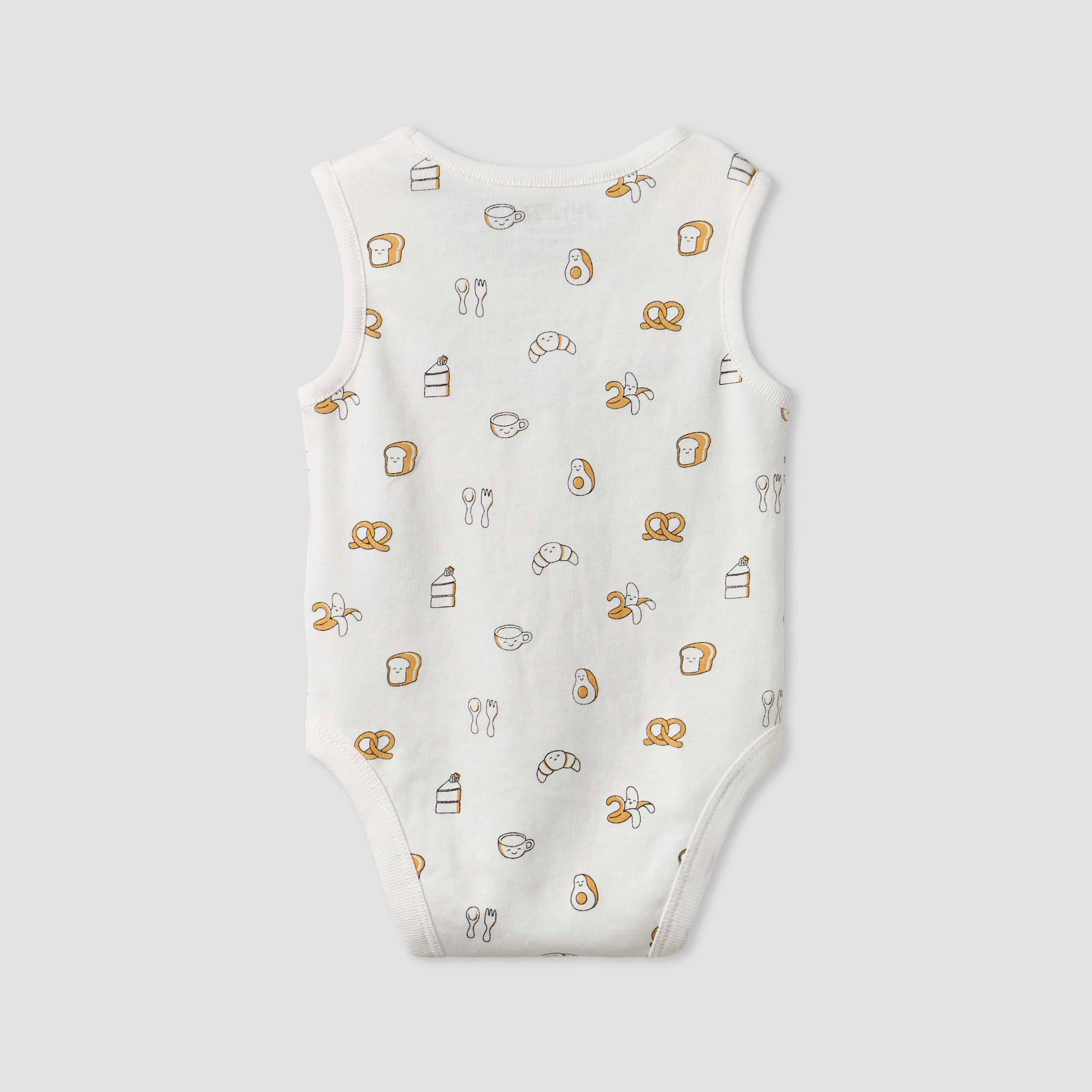 Pack of 2 Juniors Round Neck Bodysuit with Food Print-baby-boys-clothing-bodysuits-image-5