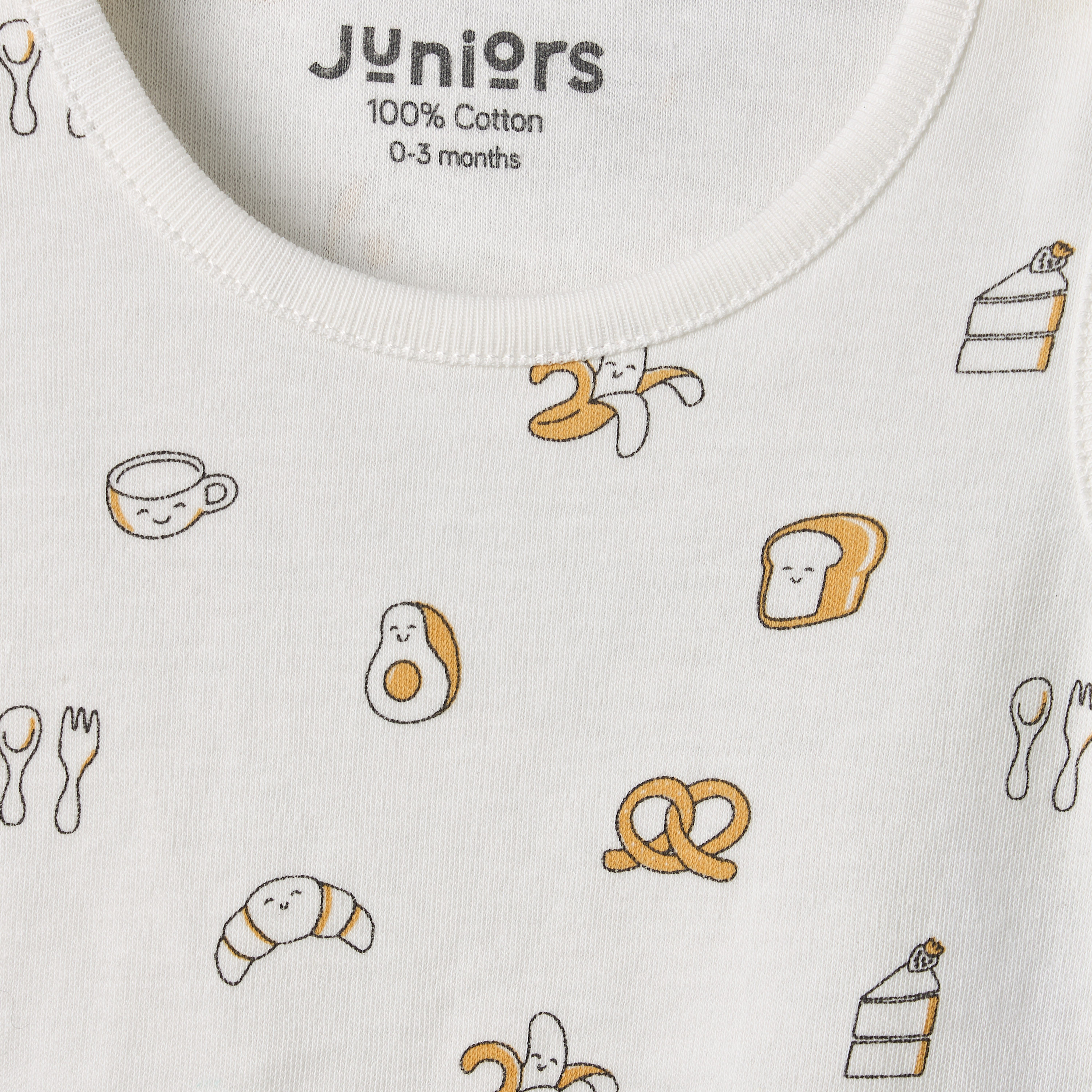 Pack of 2 Juniors Round Neck Bodysuit with Food Print-baby-boys-clothing-bodysuits-image-9