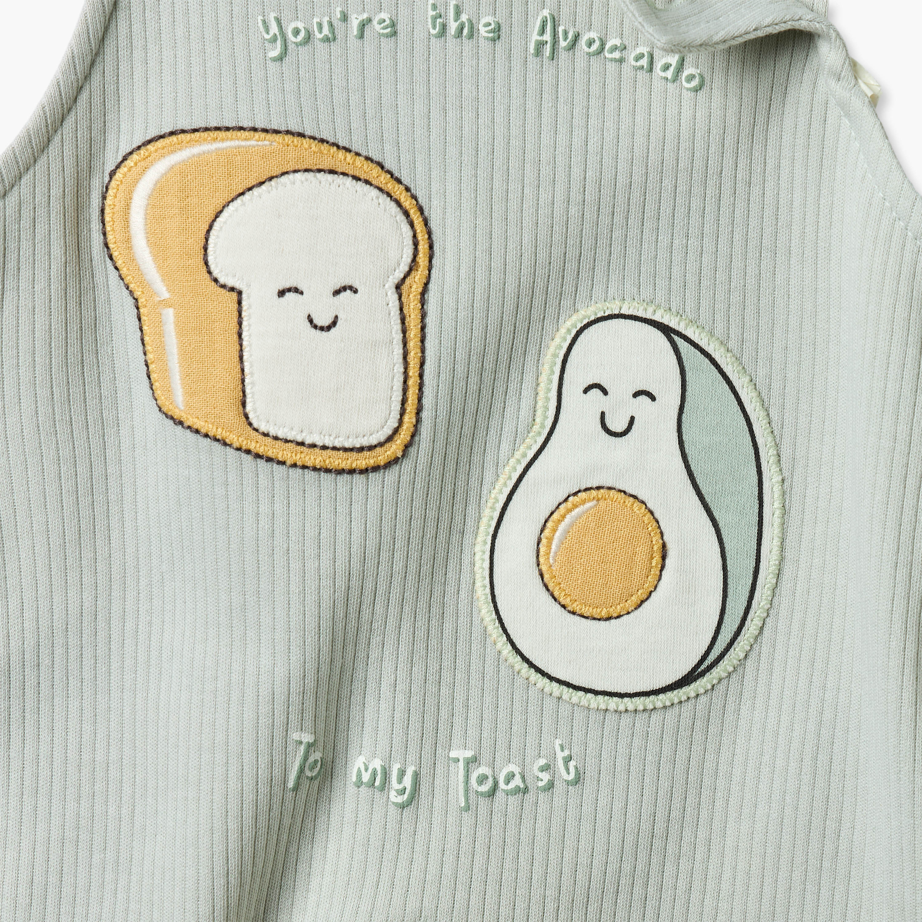 Juniors Crew Neck Short Sleeves T-shirt and Dungaree Set with Avocado Toast Print-baby-boys-clothing-setsandcoords-image-10