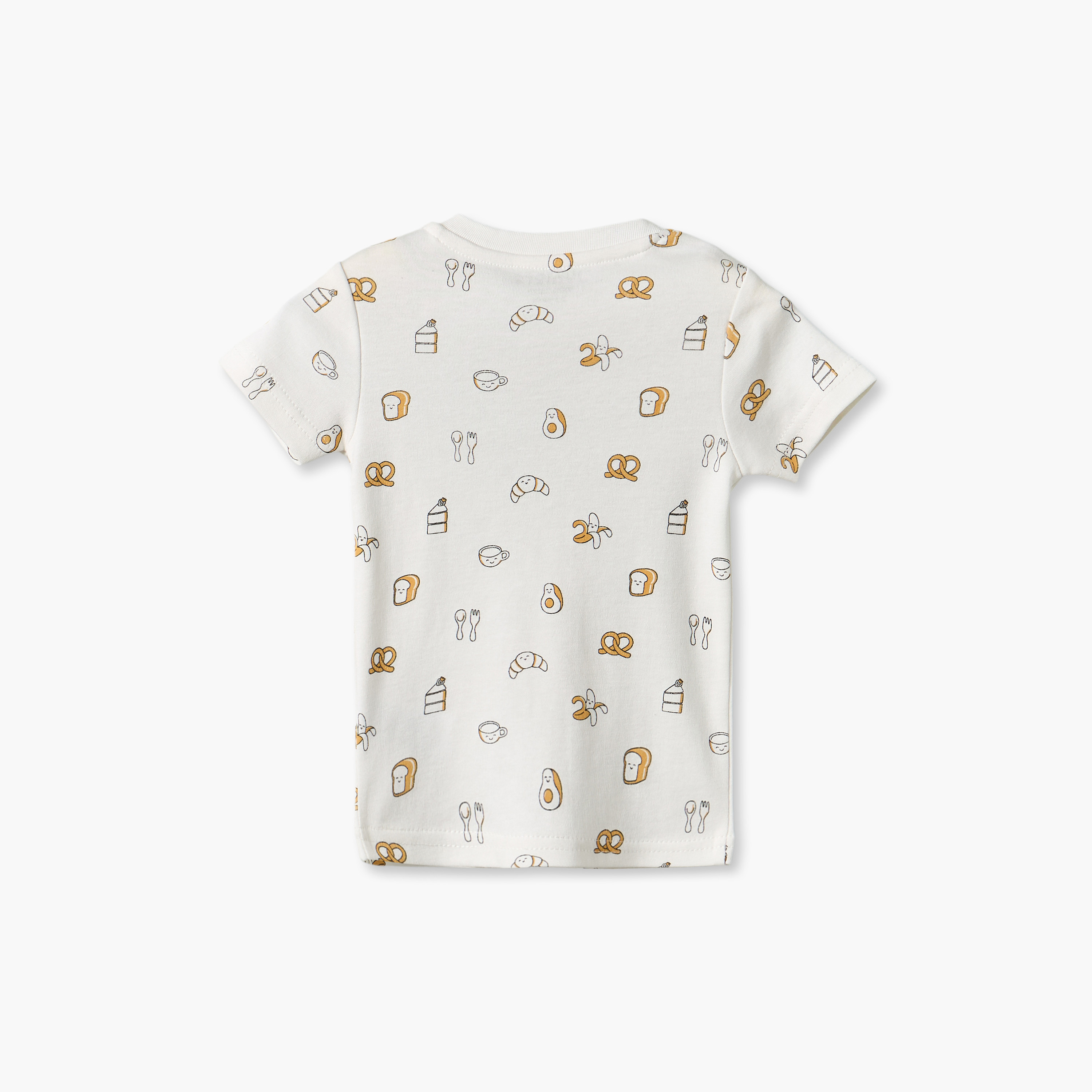 Juniors Crew Neck Short Sleeves T-shirt and Dungaree Set with Avocado Toast Print-baby-boys-clothing-setsandcoords-image-4