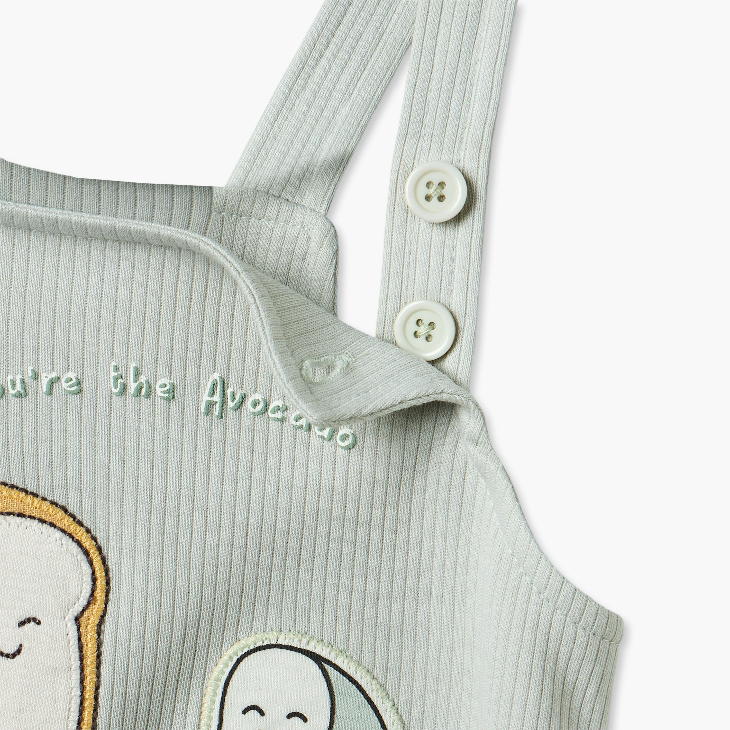 Juniors Crew Neck Short Sleeves T-shirt and Dungaree Set with Avocado Toast Print-baby-boys-clothing-setsandcoords-image-9