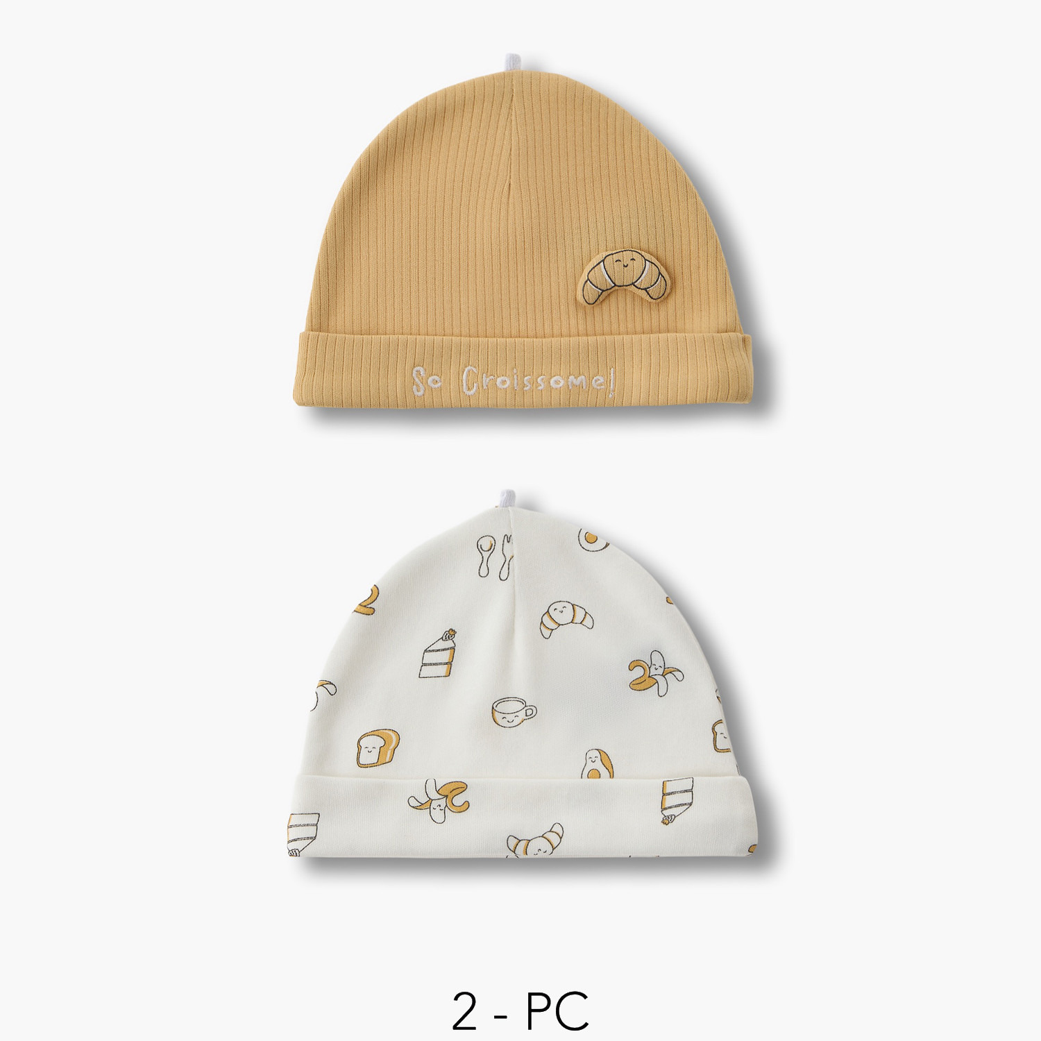 Pack of 2 Juniors Cap with Breakfast Print-baby-boys-accessories-caps-image-1