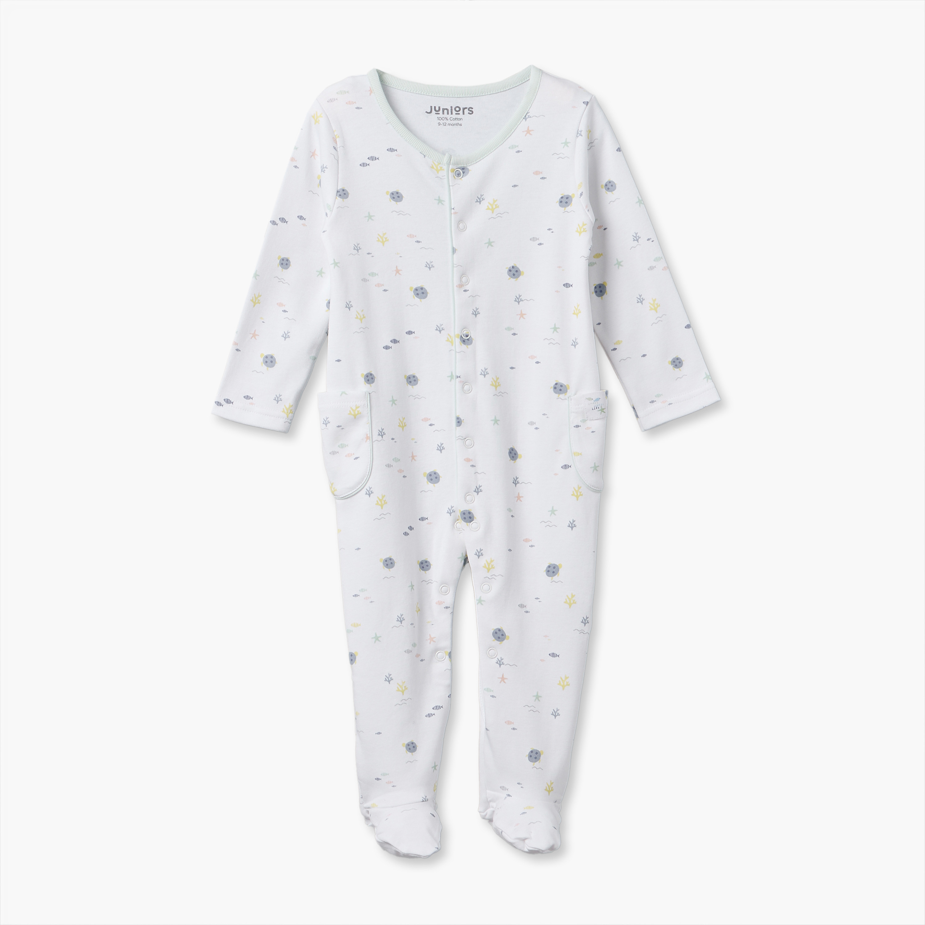 بدلة نوم قطن بياقة مستديرة وأكمام طويلة وطبعات من جونيورز-baby-boys-clothing-nightwear-sleepsuits-image-1