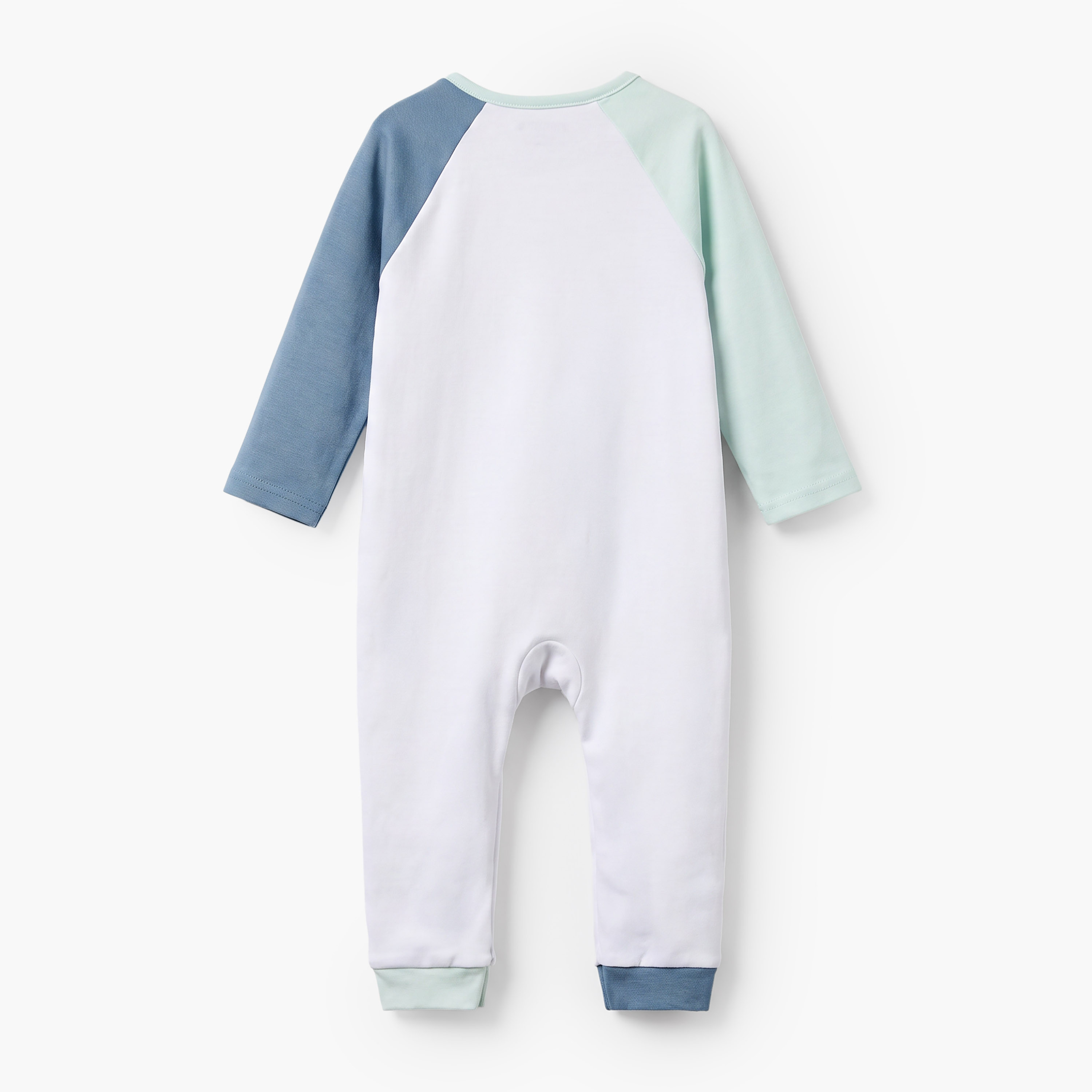 Juniors Cotton Crew Neck Long Sleeves Sleepsuit with Oceanic Print-baby-boys-clothing-nightwear-sleepsuits-image-2