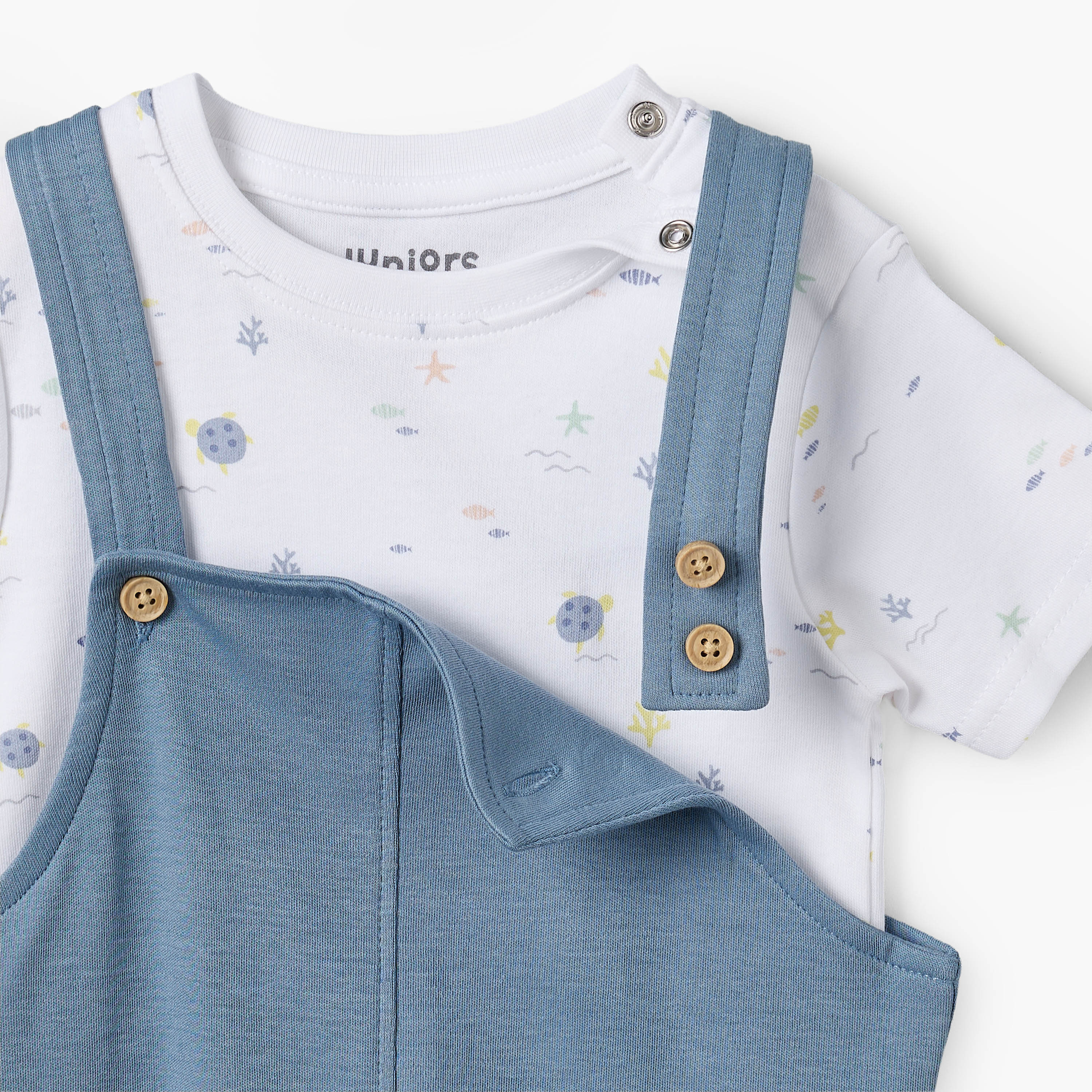 طقم دنغري وتيشيرت بياقة ضيقة وأكمام قصيرة وطبعات بحرية من جونيورز-baby-boys-clothing-setsandcoords-image-6