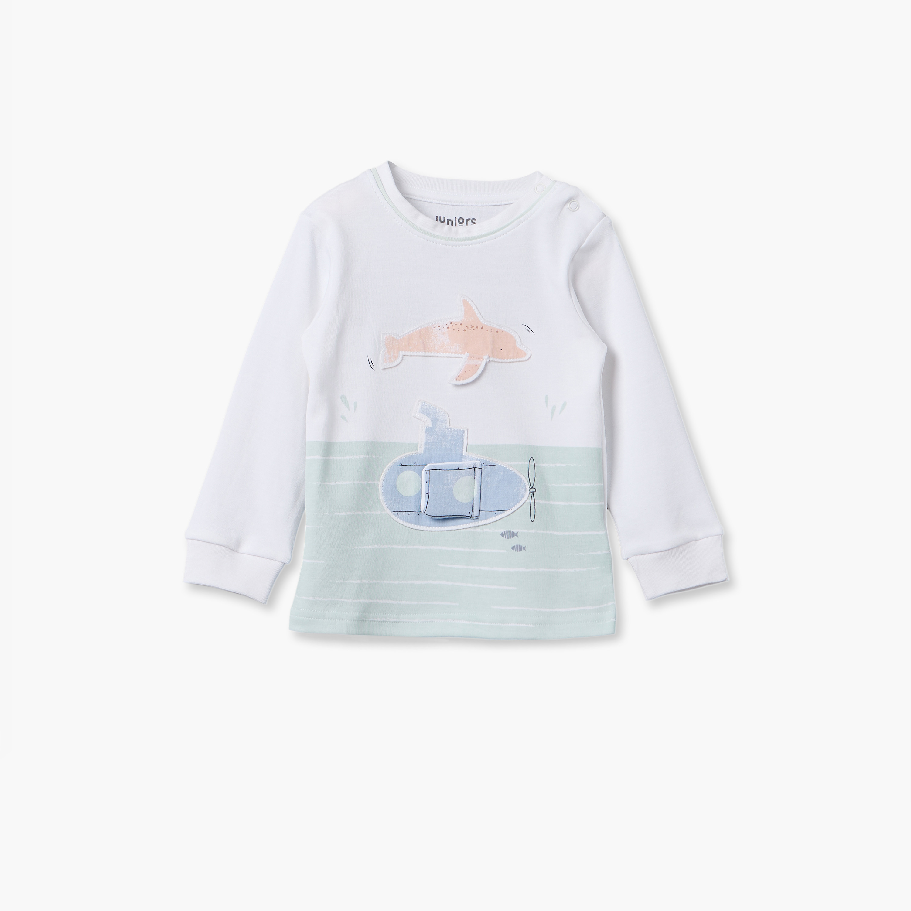 طقم بيجاما قطن بياقة مستديرة وأكمام طويلة وطبعات من جونيورز-baby-boys-clothing-nightwear-pyjamasets-image-2