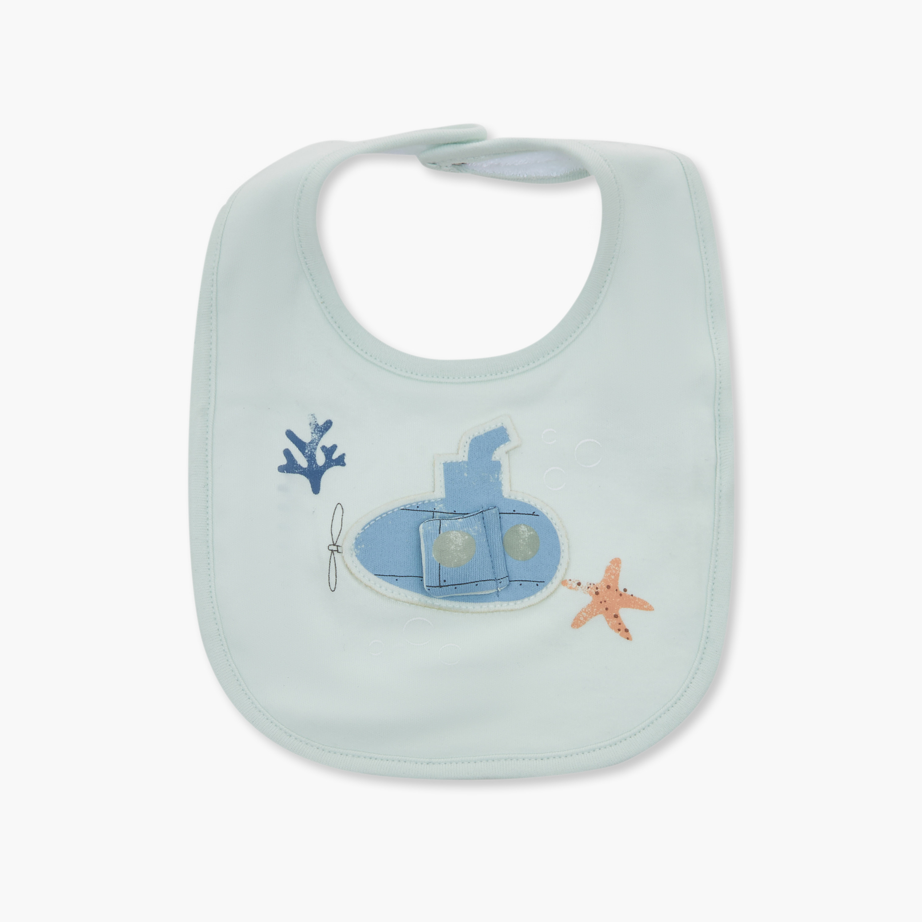 طقم مريلة أطفال جونيورز بنقشة بحرية مميزة عدد 2-baby-feeding-bibs-image-2