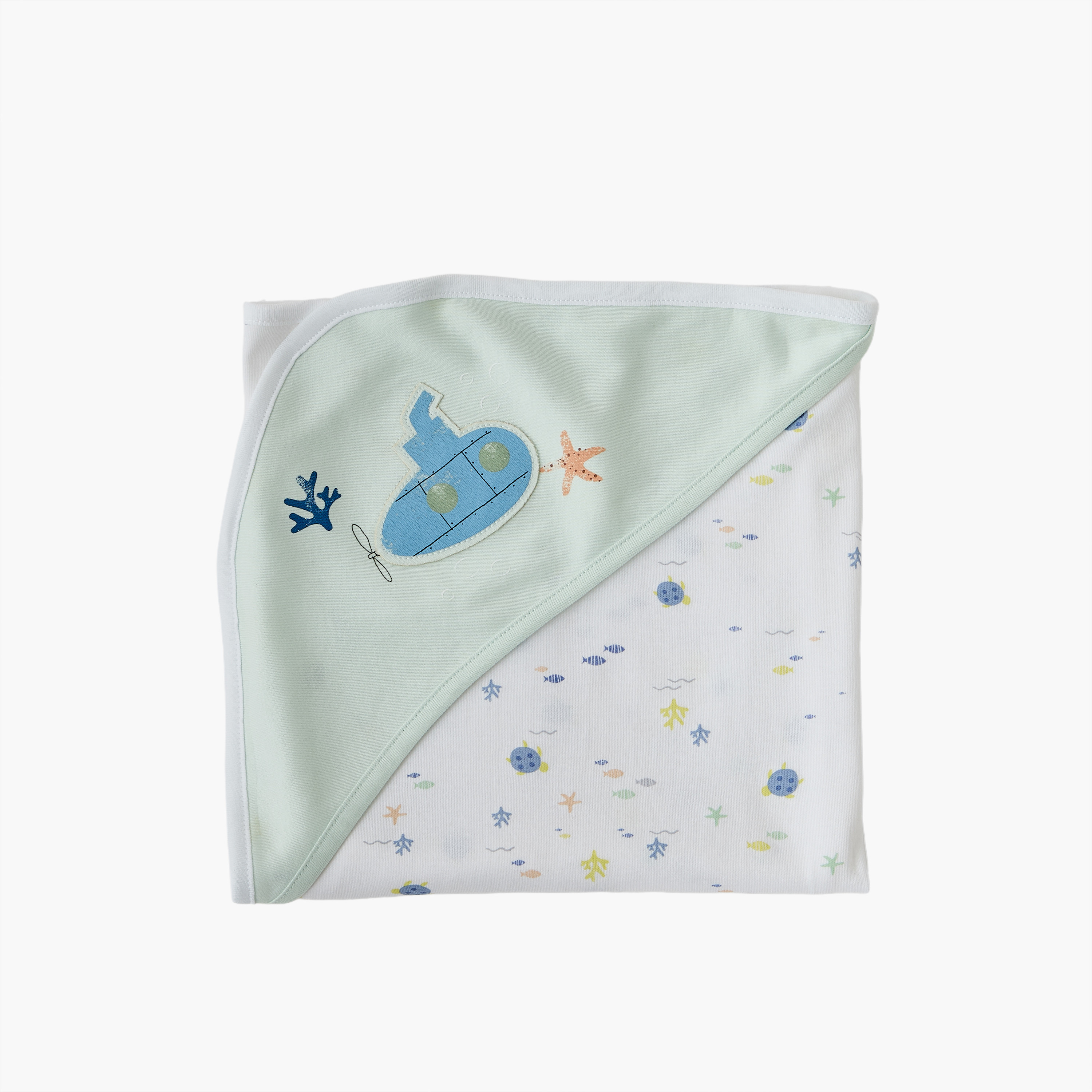 بطانية لحديثي الولادة بطبعات عالم ما تحت الماء من جونيورز-baby-nursery-blanketsandswaddles-receivingblankets-image-3